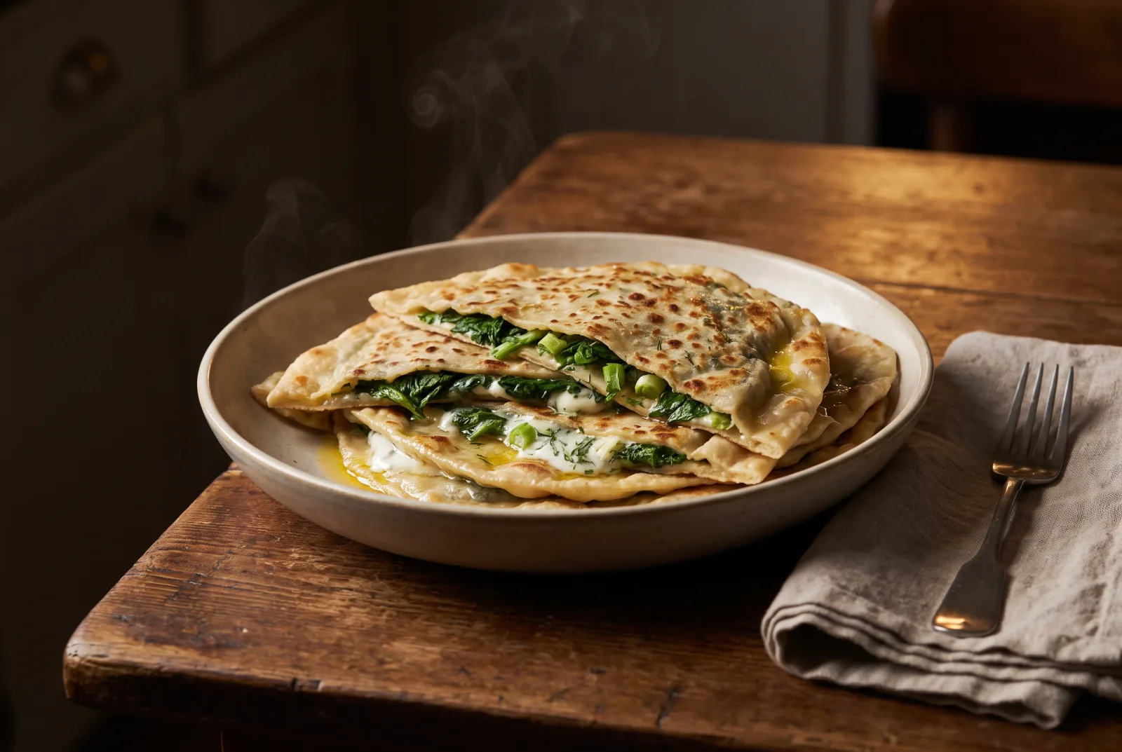 Qutab — Azerbaijani spinach-filled thin pastry