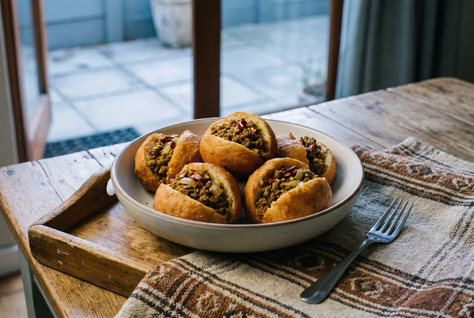 Vetkoek — South African Fried Dough with Ground Beef