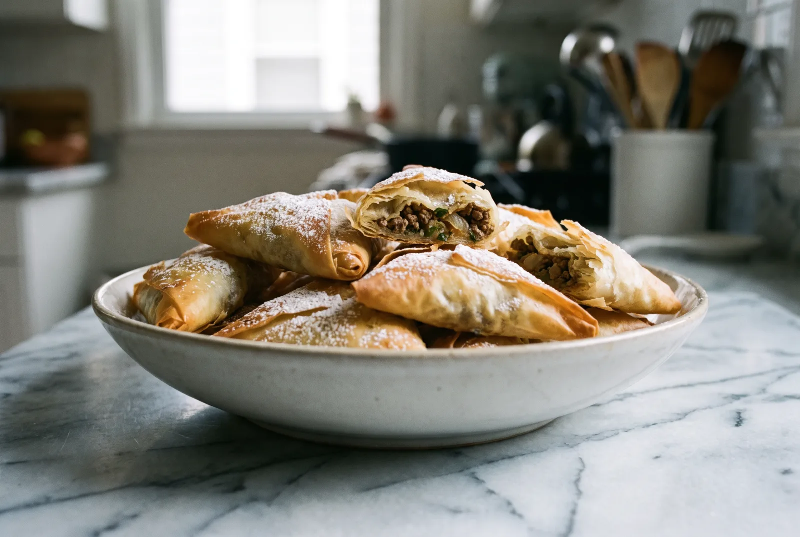 Briouat | Moroccan Ground Beef Pastry Rolls
