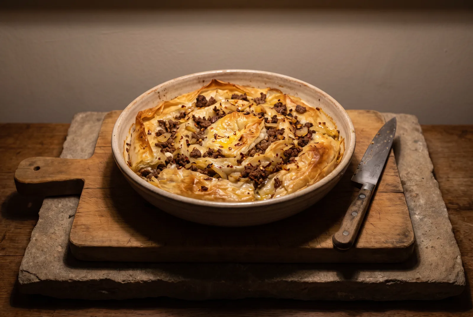 Burek | Balkan Spiral Pastry with Ground Beef