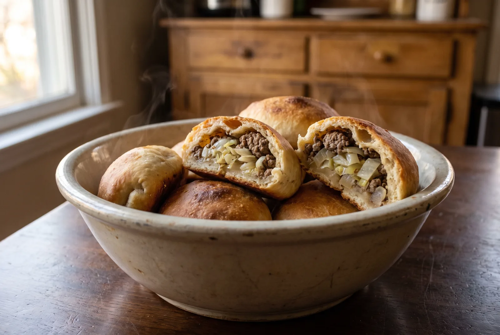 Bierock | German Cabbage and Ground Beef Buns