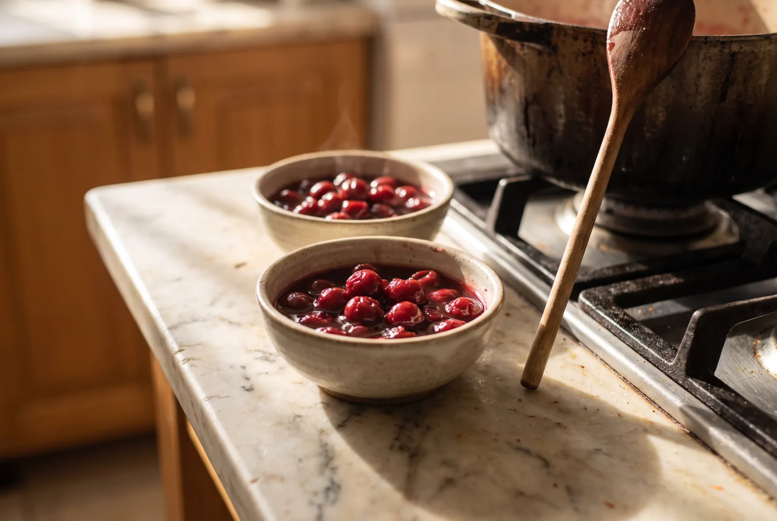 Vişne Kompostosu — Homemade Cinnamon Sour Cherry Compote