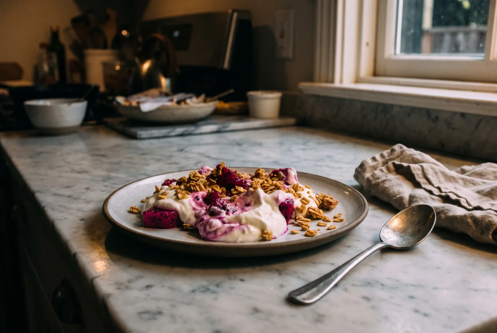 Dragon Fruit Parfait — Layered Yogurt and Granola Bowl