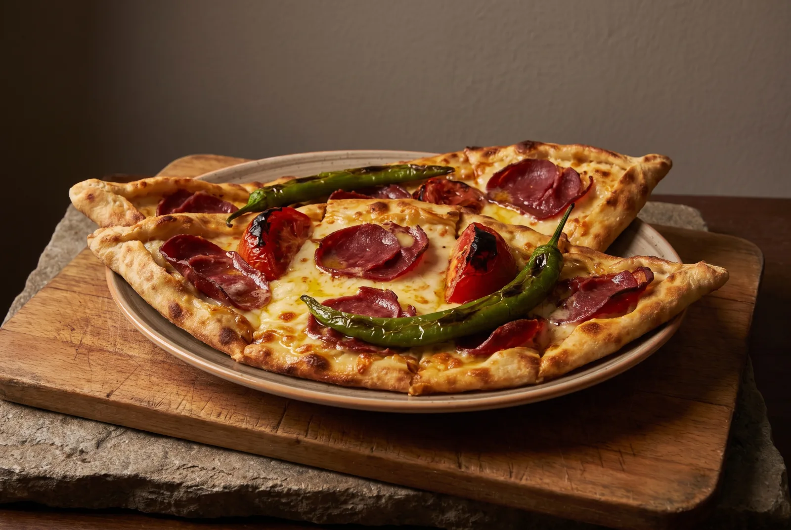 Pastirma Pide | Oven-Baked Flatbread with Kashar Cheese