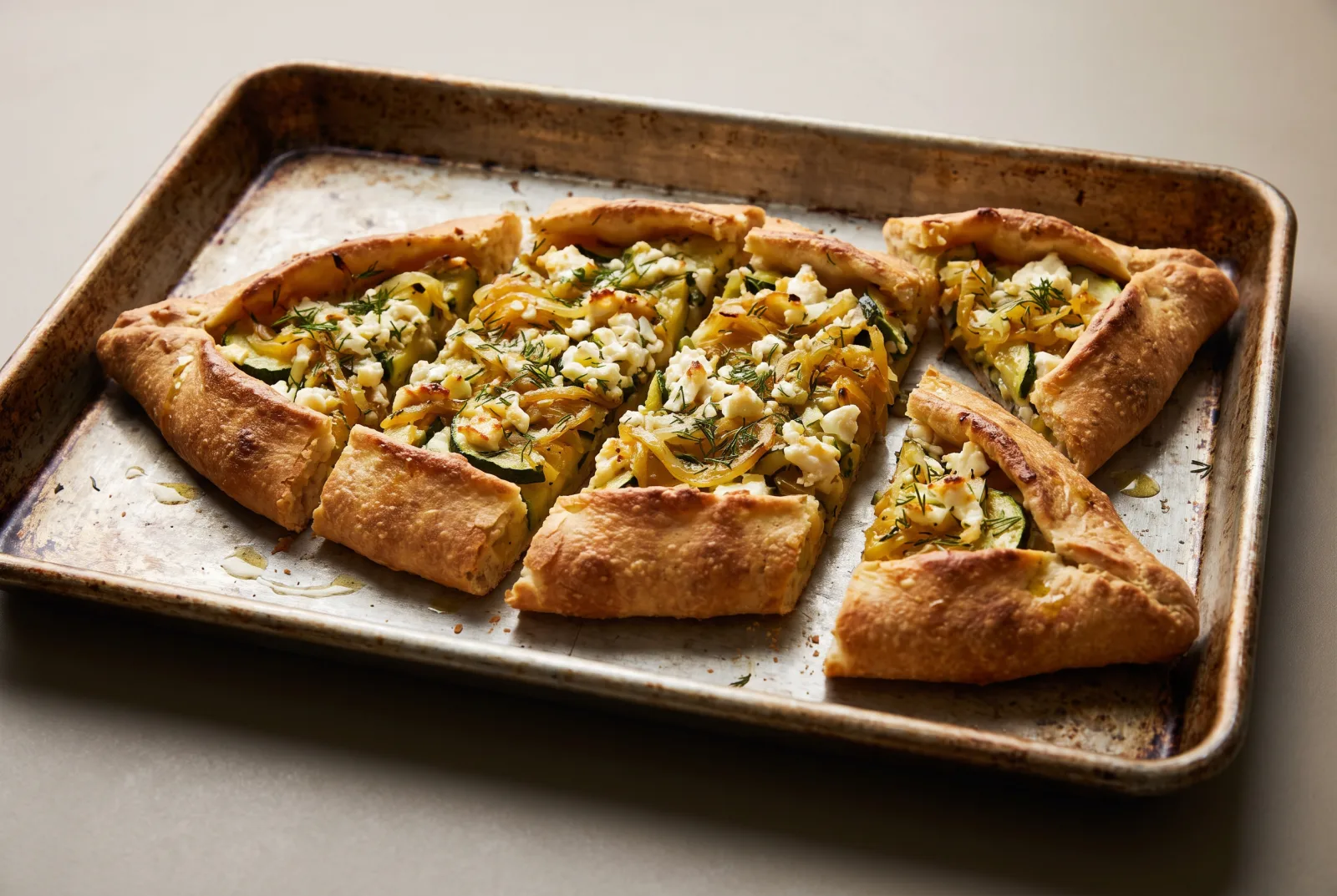 Kabaklı Pide | Zucchini-Filled Turkish Flatbread with Olive Oil