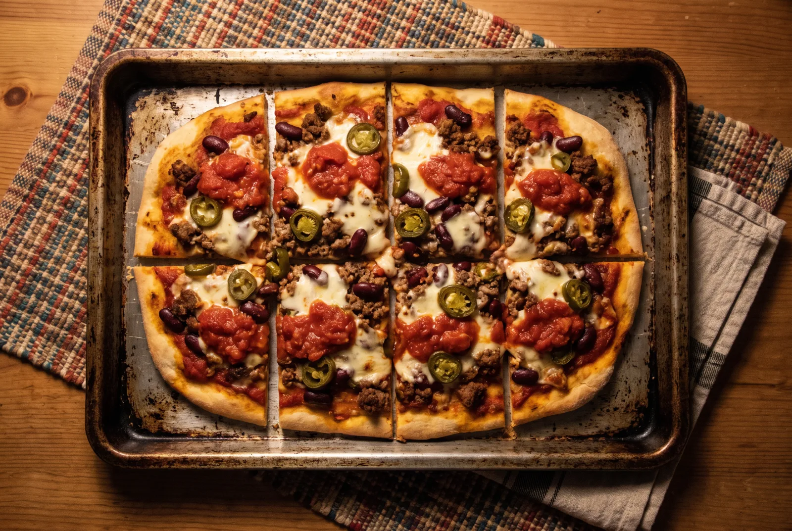 Mexican-Style Pizza — Spicy Ground Beef and Red Bean Pizza