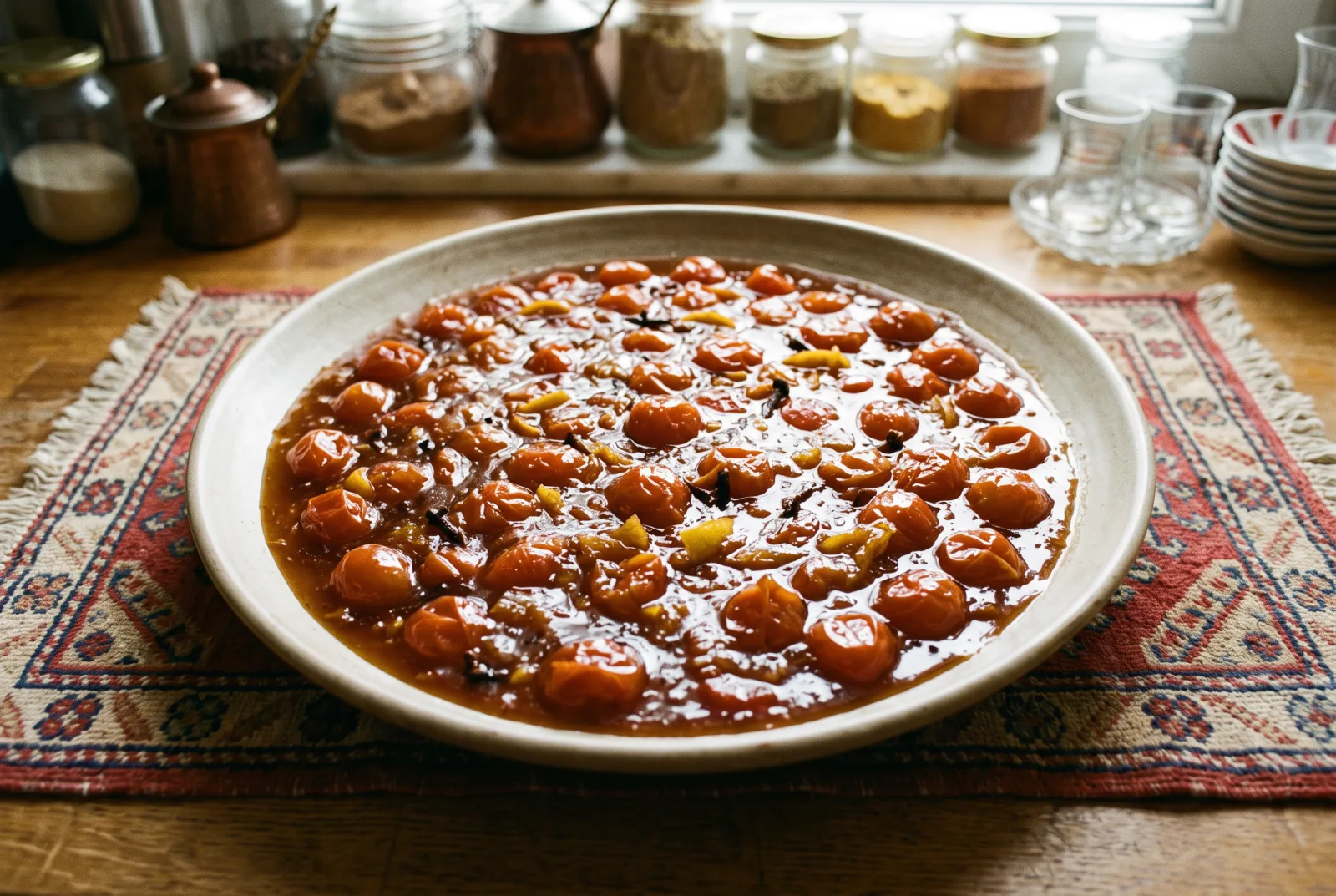 Domates Reçeli — Clove-Scented Tomato Preserves