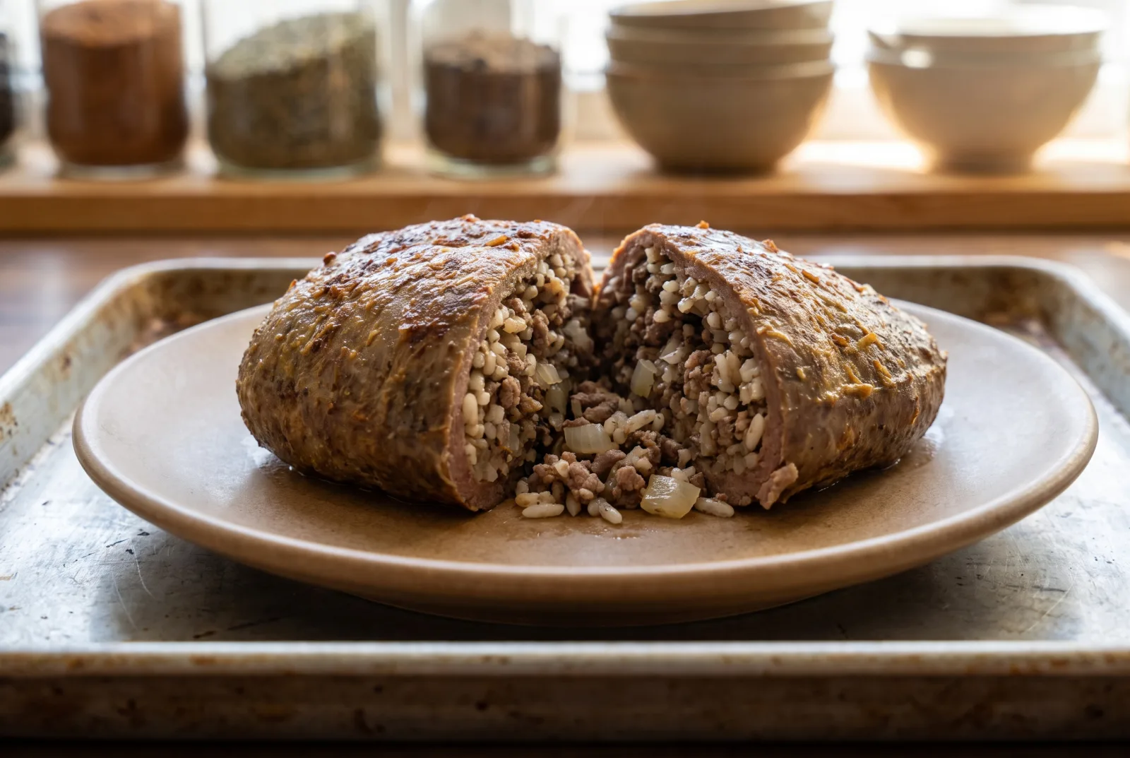 Stuffed Lamb Spleen — Rice-Filled Offal