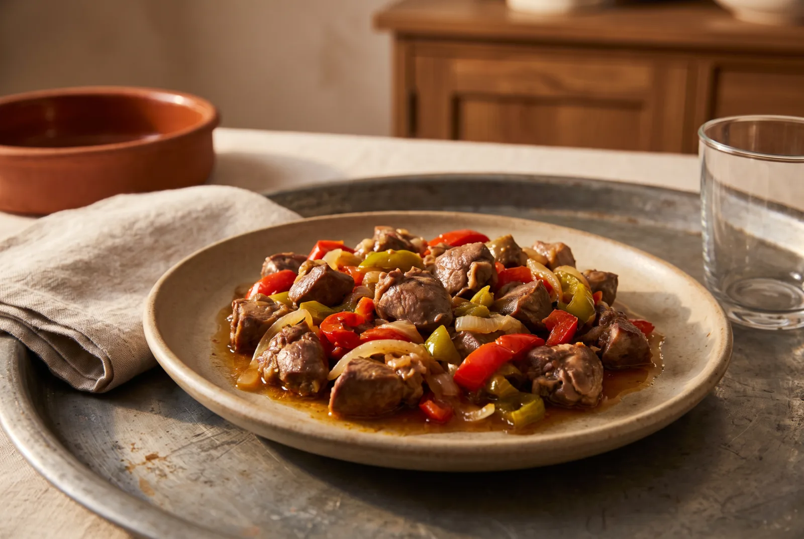 Sautéed Lamb Heart | Lamb Heart with Peppers
