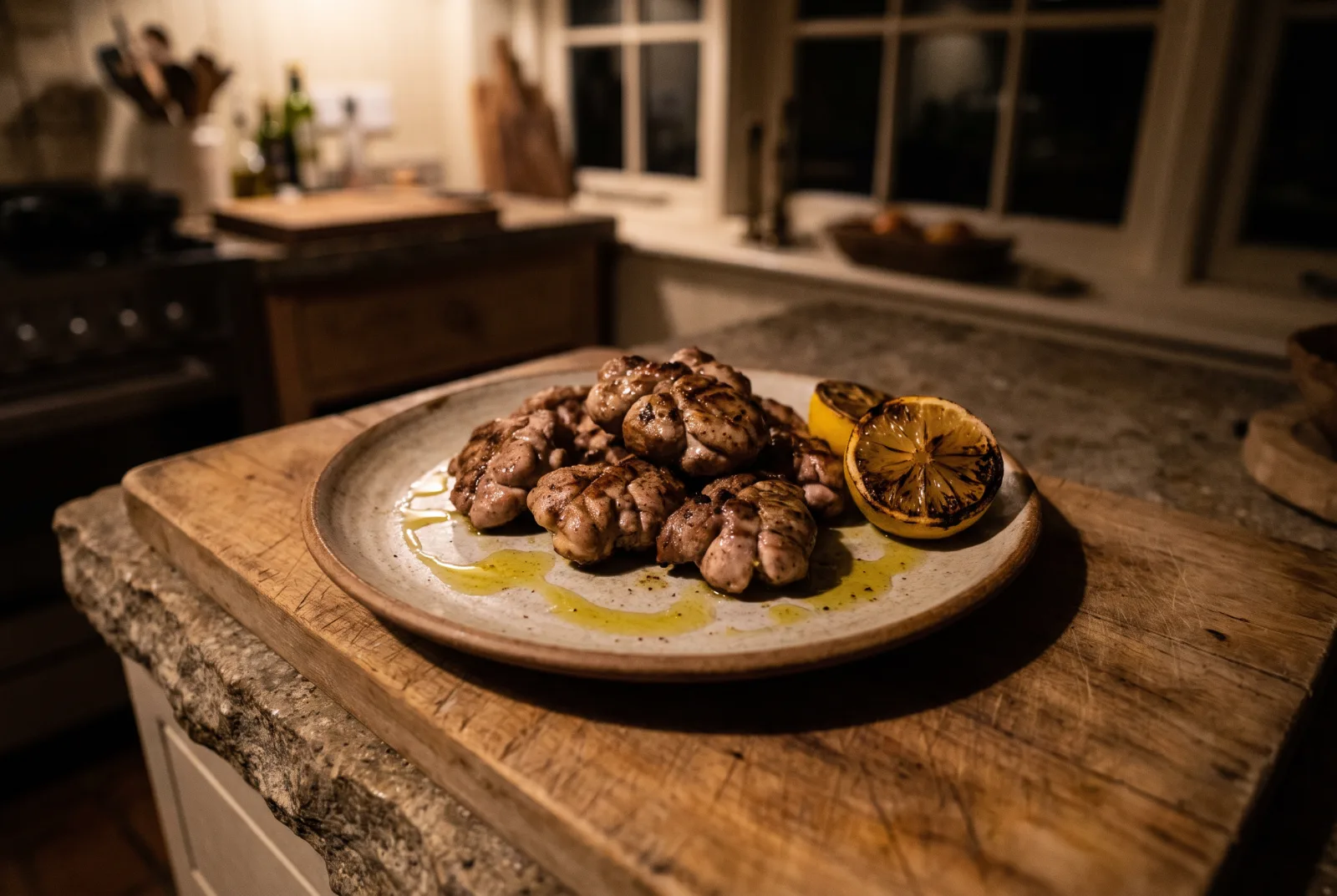 Grilled Lamb Sweetbreads on Skewers