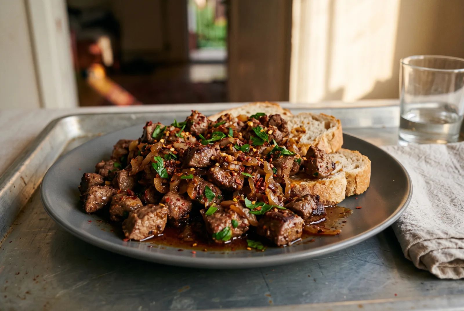 Ciğerli Ekmek Arası | Pan-Seared Lamb Liver Sandwich