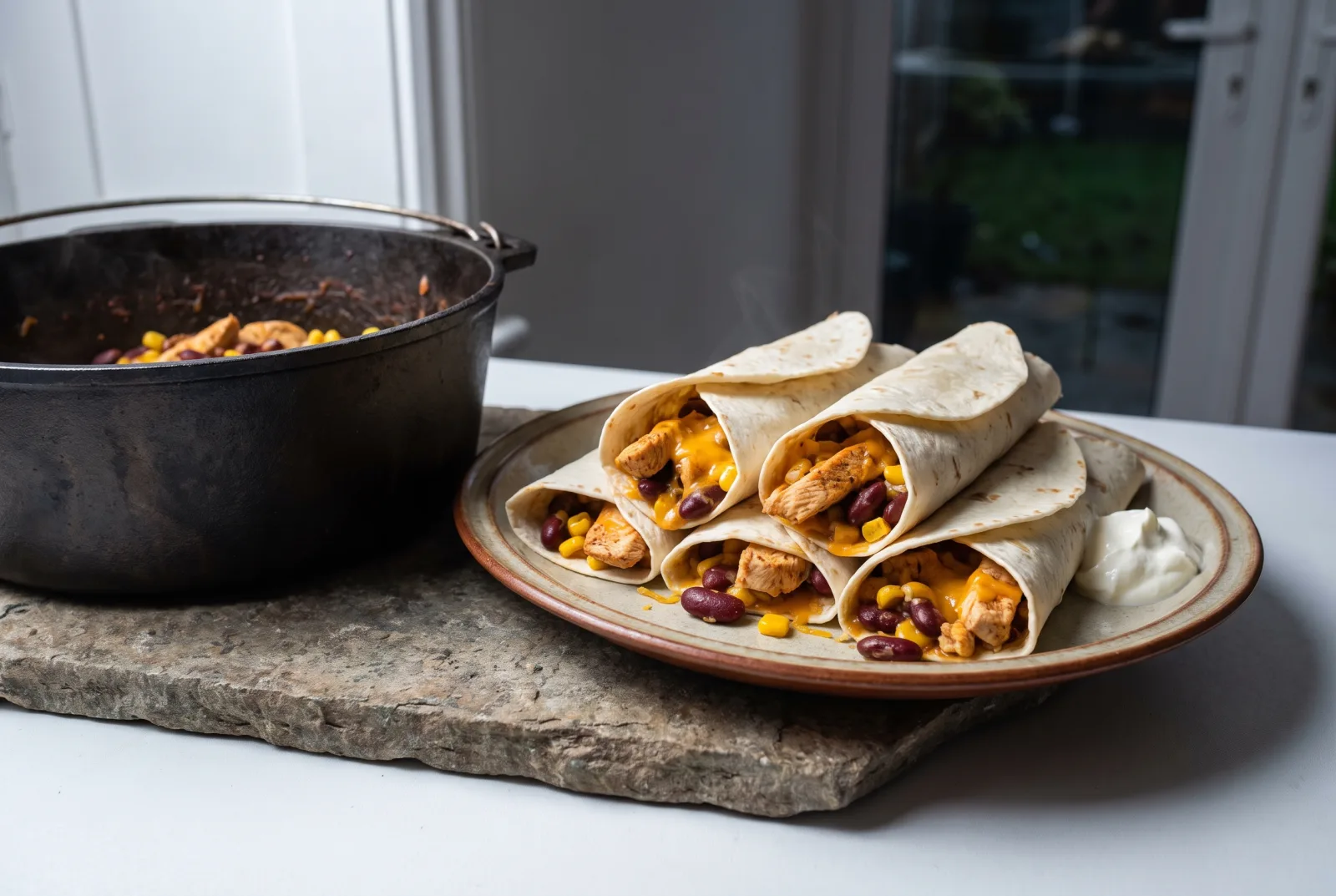 Mexican-Style Chicken and Cheddar Tortilla Wrap
