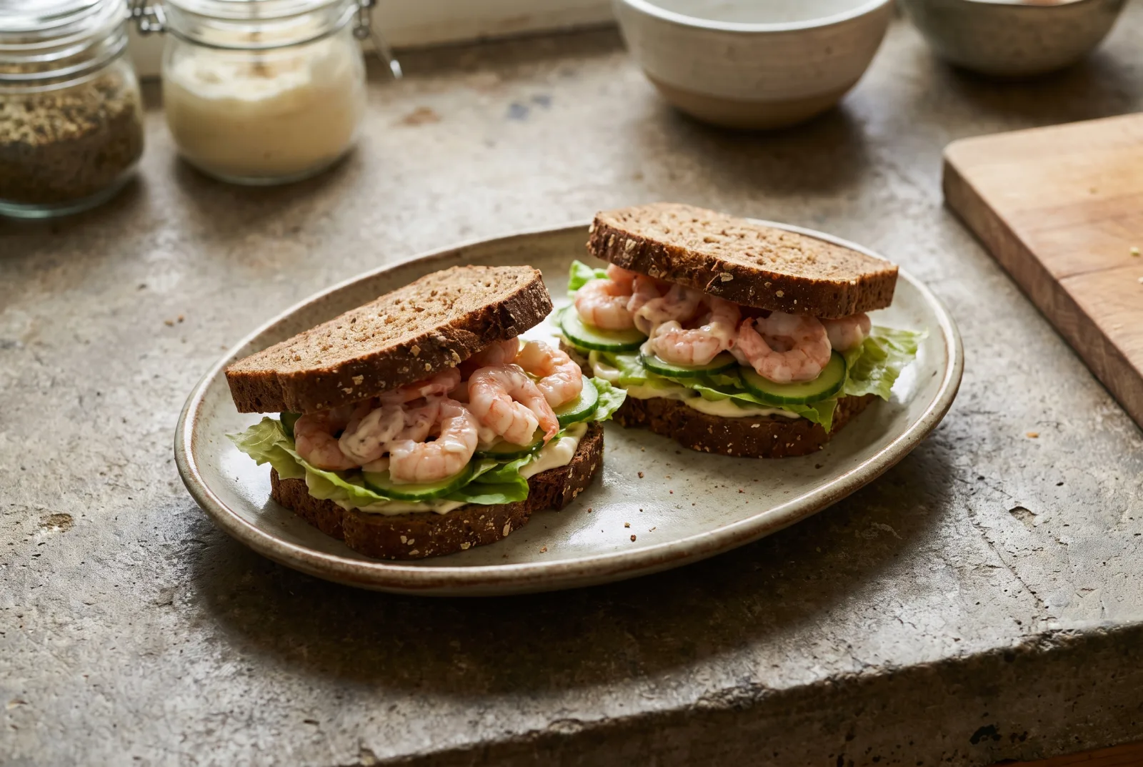 Shrimp Sandwich | Shrimp Sandwich with Lemon Mayonnaise