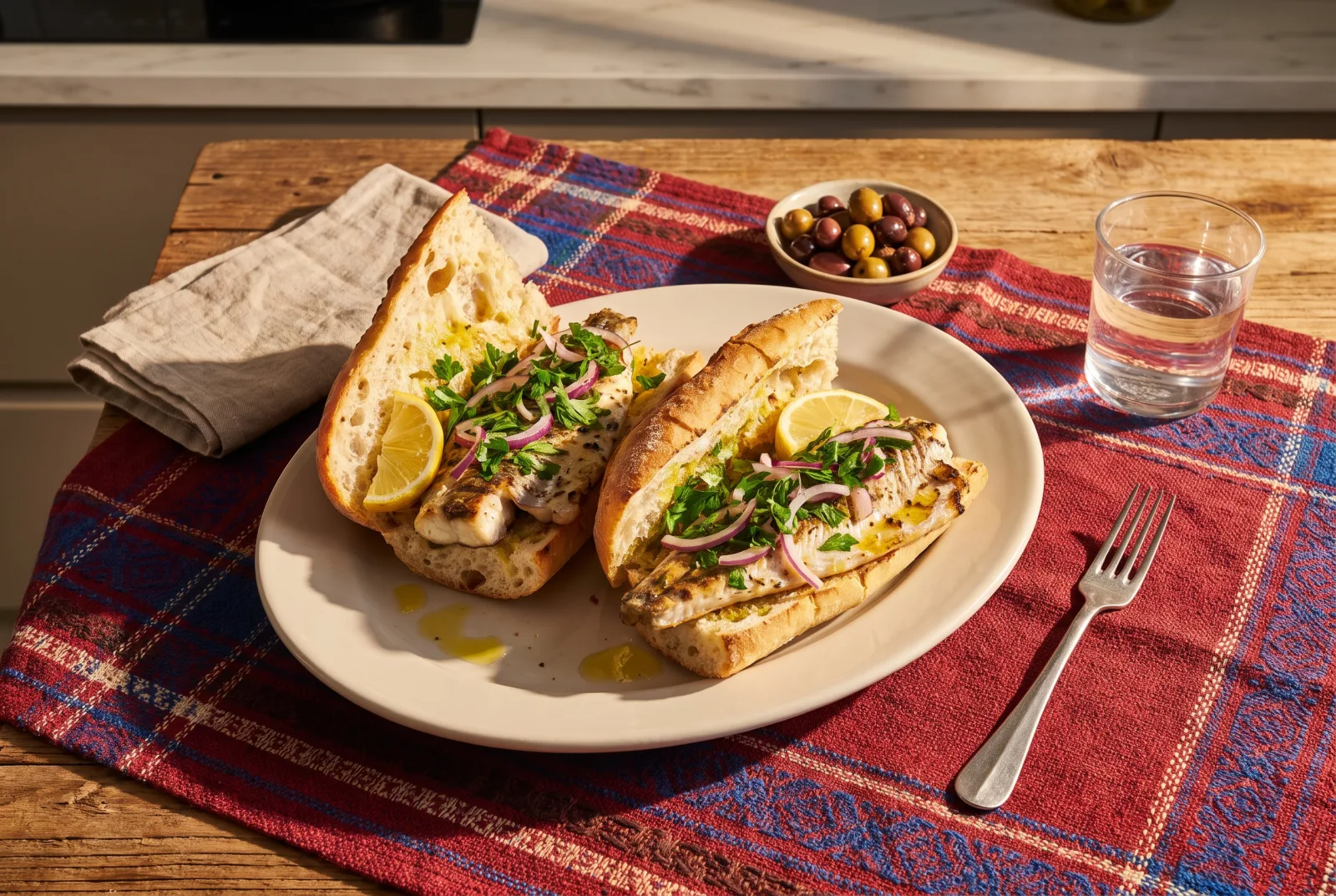 Balik Ekmek | Grilled Sea Bass Sandwich