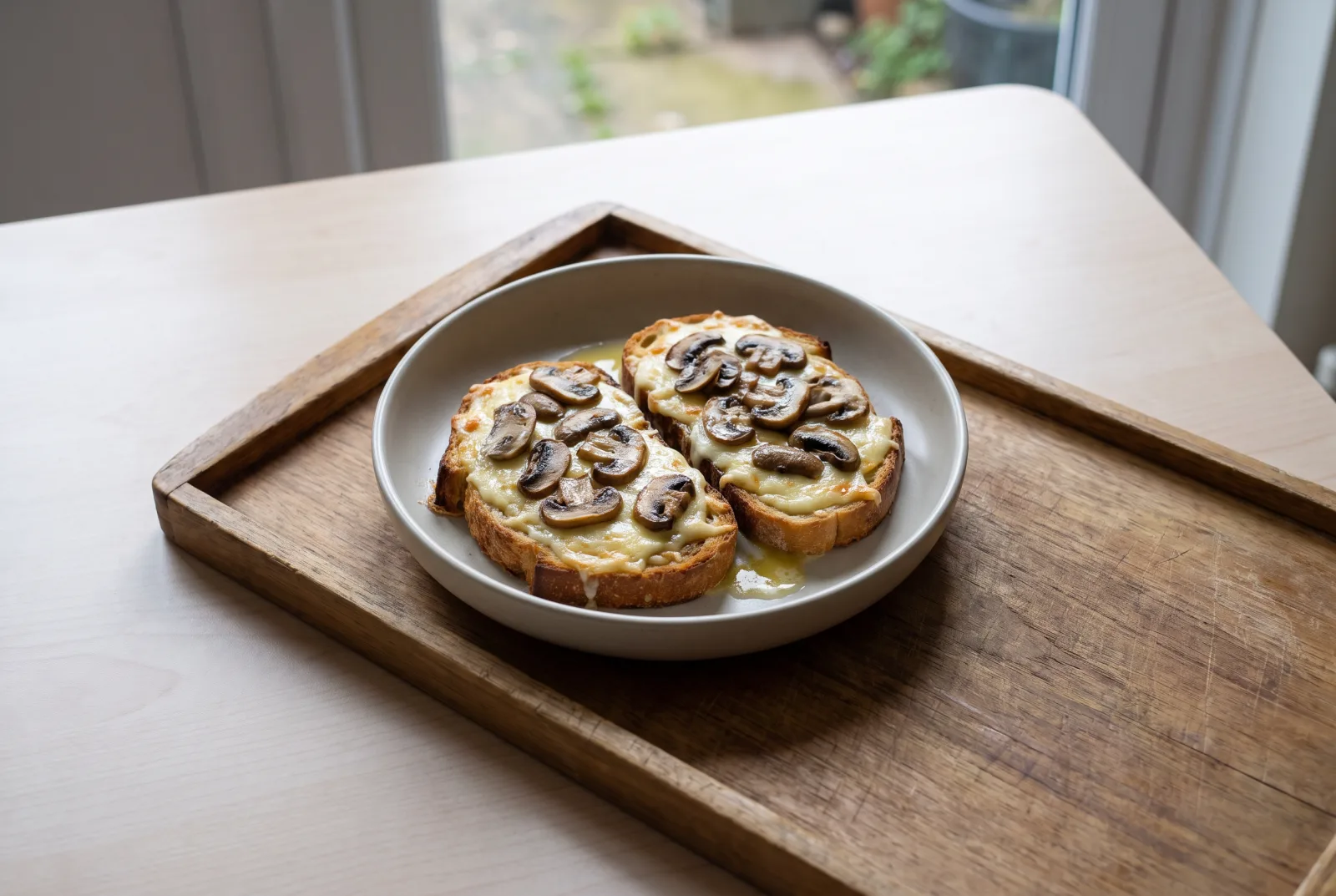 Mushroom and Kashar Cheese Toasted Sandwich | Creamy Mushroom Filling