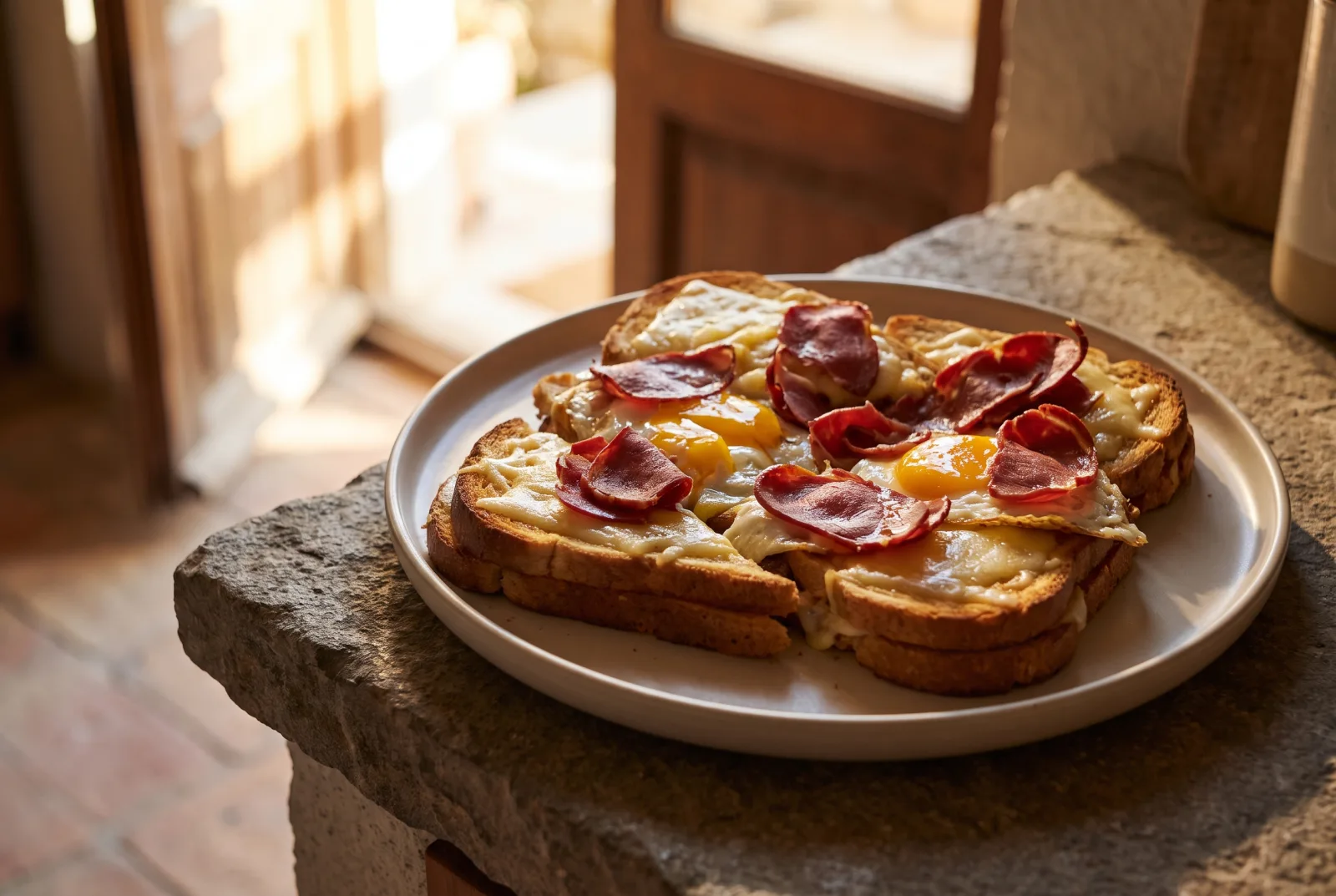 Pastirma and Kashar Cheese Toast Sandwich with Egg