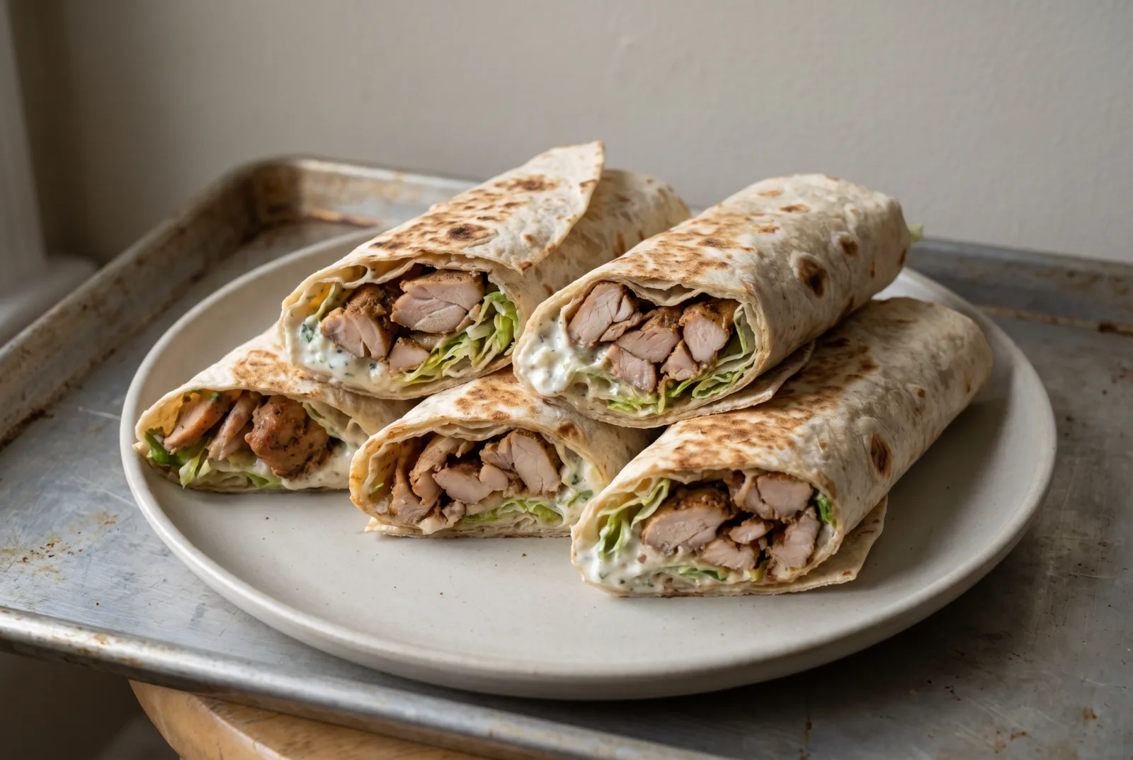 Chicken Döner Wrap with Garlic Yogurt Sauce