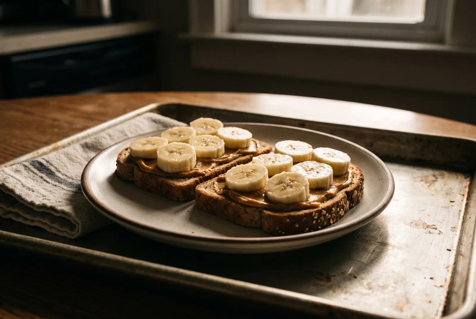 Peanut Butter and Banana Sandwich | Sweet Breakfast Sandwich