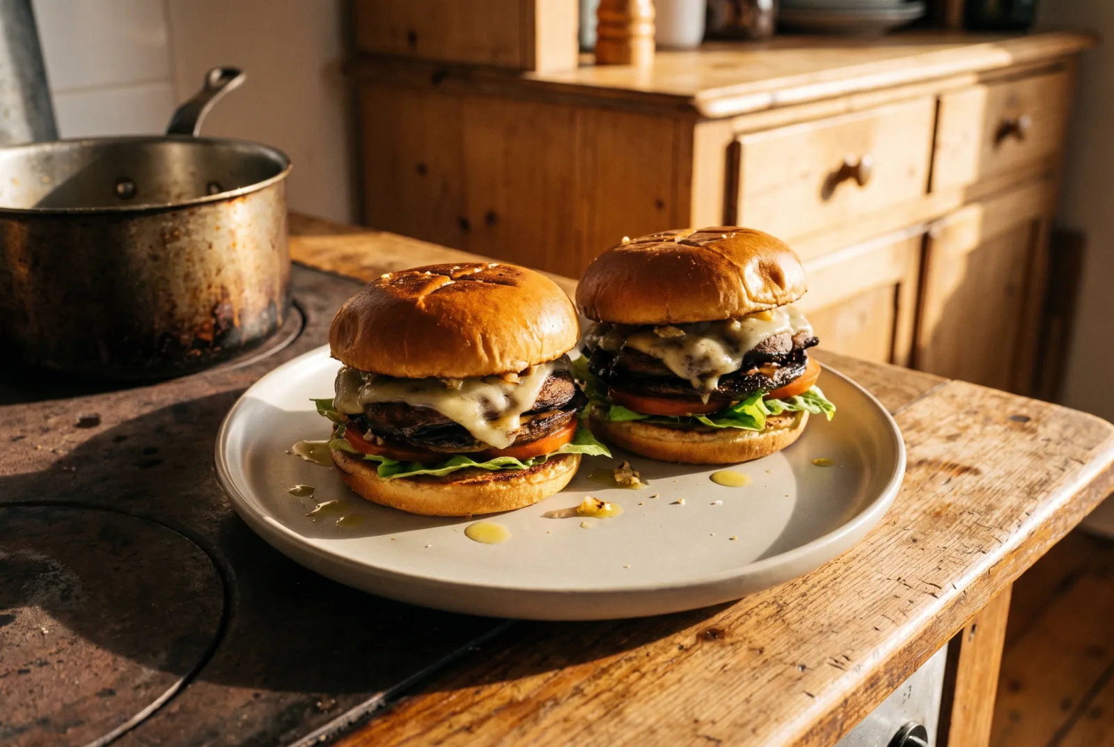 Portobello Mushroom Burger | Grilled Vegetarian Mushroom Burger