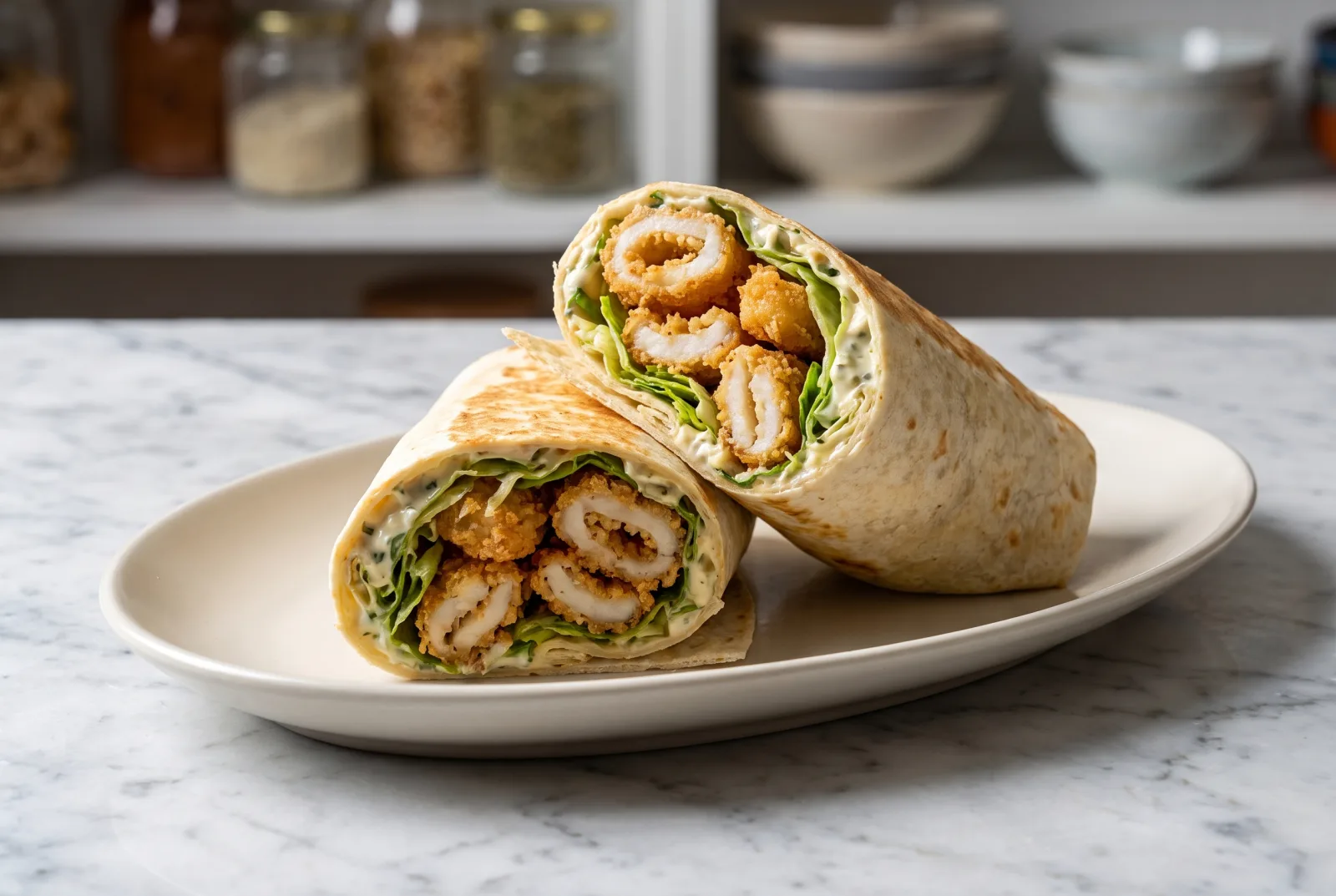 Crispy Calamari Wrap | Fried Squid with Tartar Sauce