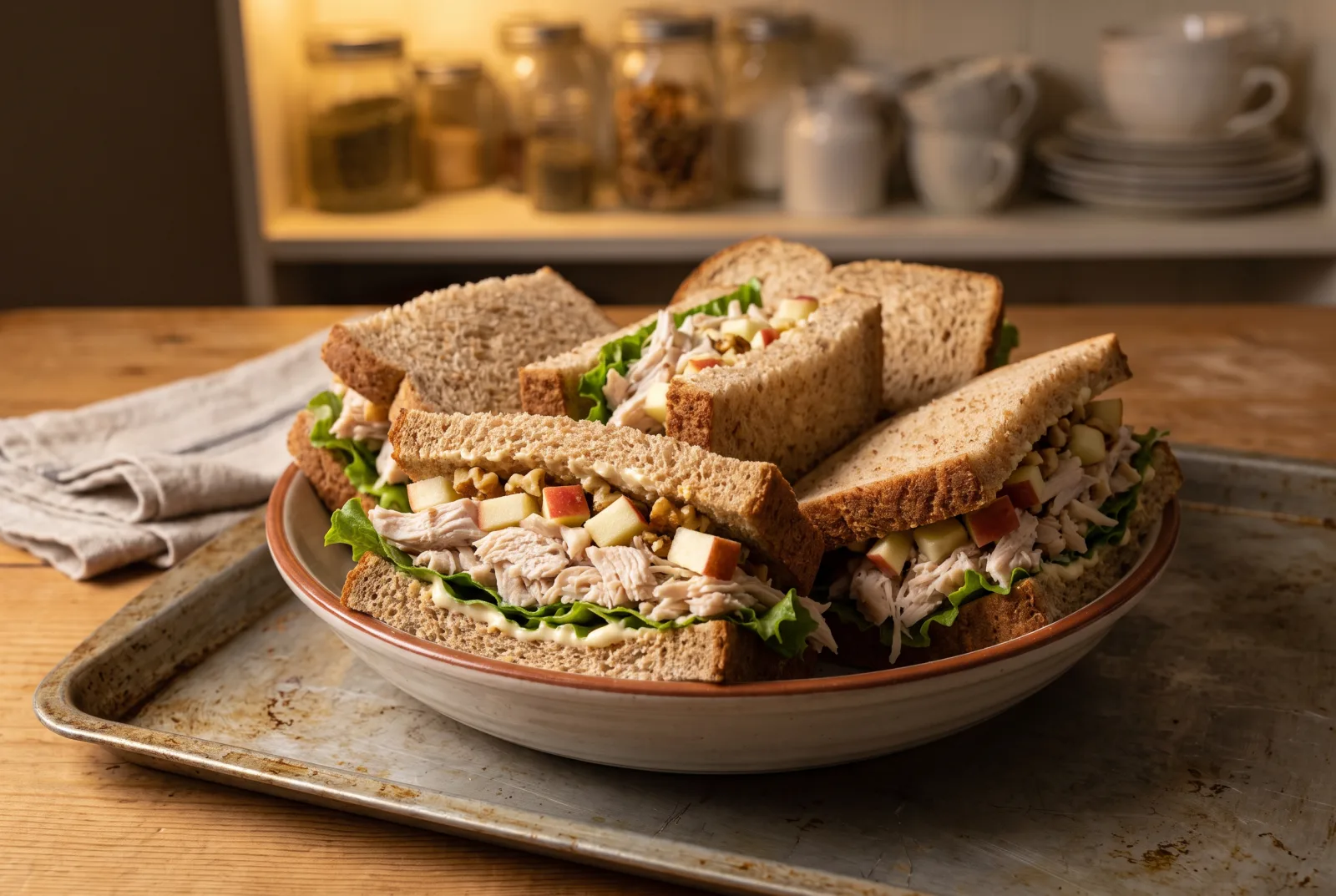 Waldorf Chicken Sandwich | Chilled Chicken Salad with Apple and Walnuts