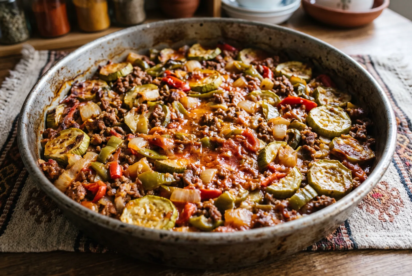 Kabak Oturtması (Baked Zucchini with Ground Beef)