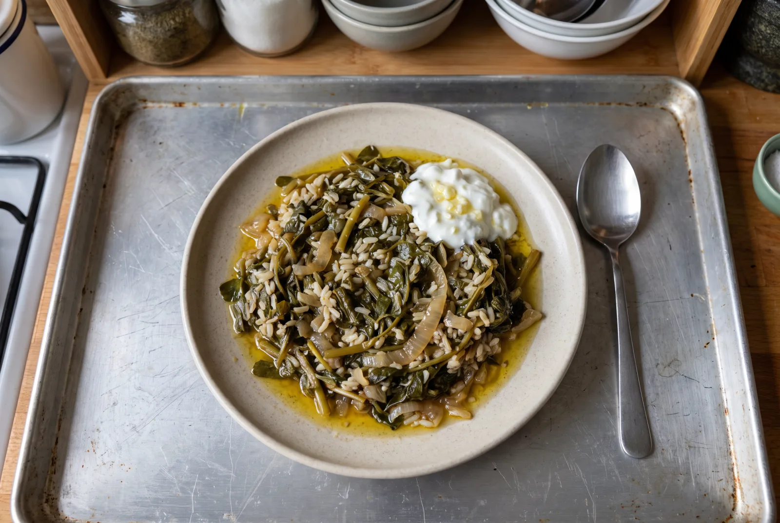 Purslane with Yogurt | Olive Oil-Braised Purslane