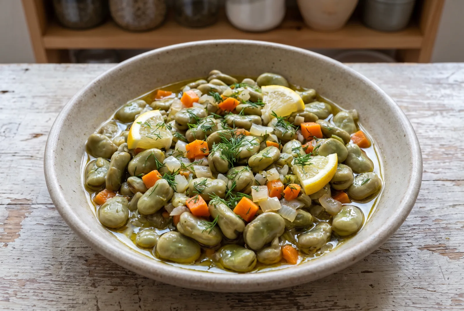 Fresh Fava Beans with Olive Oil | Dill