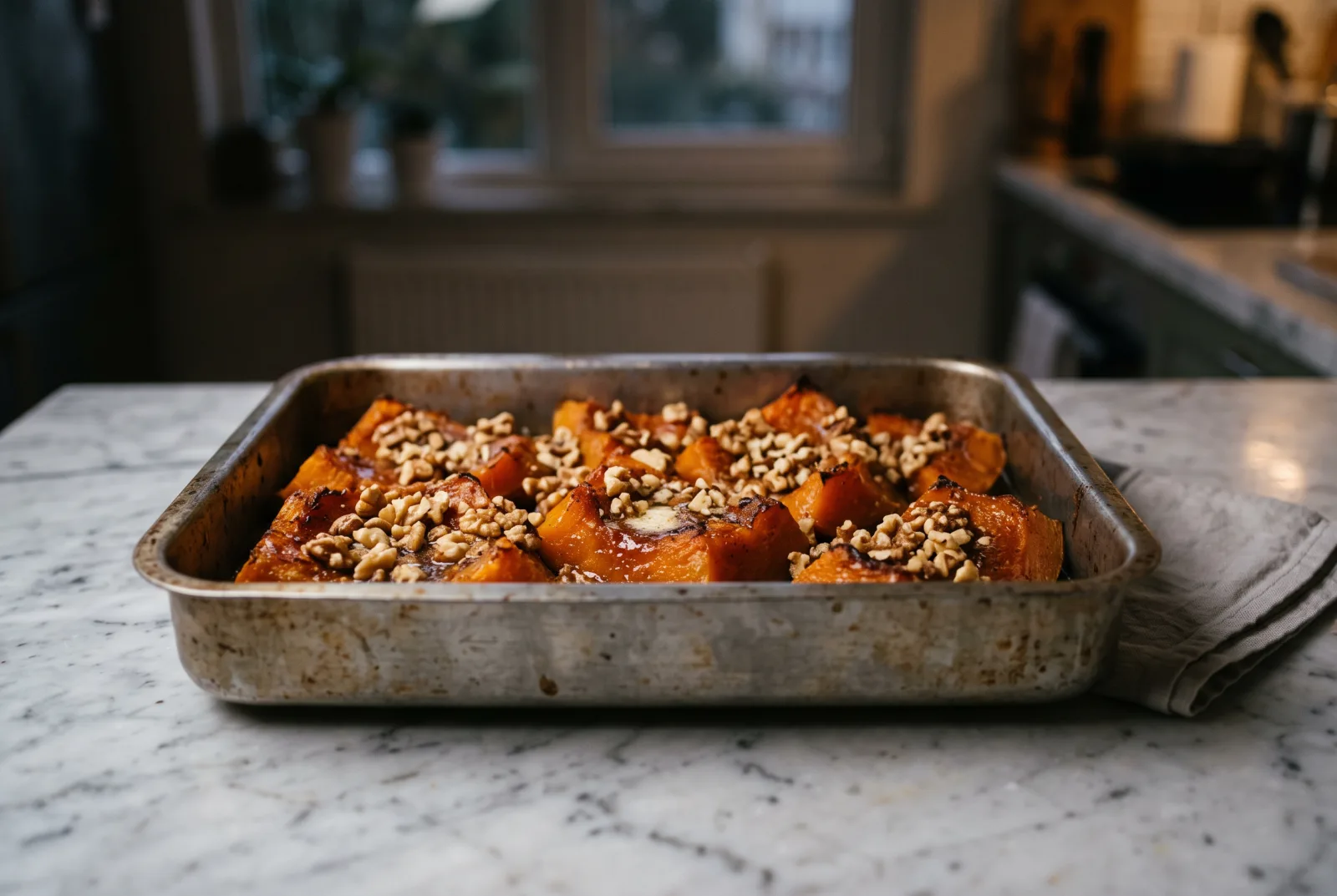 Baked Pumpkin with Walnuts and Cinnamon