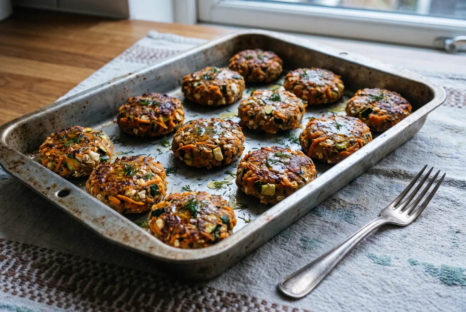 Baked Vegetable Patties with Cheese