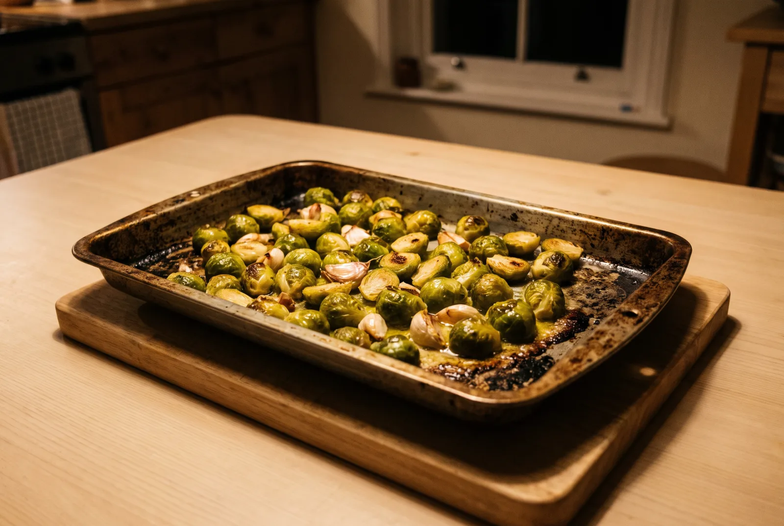 Oven-Roasted Brussels Sprouts with Garlic Butter
