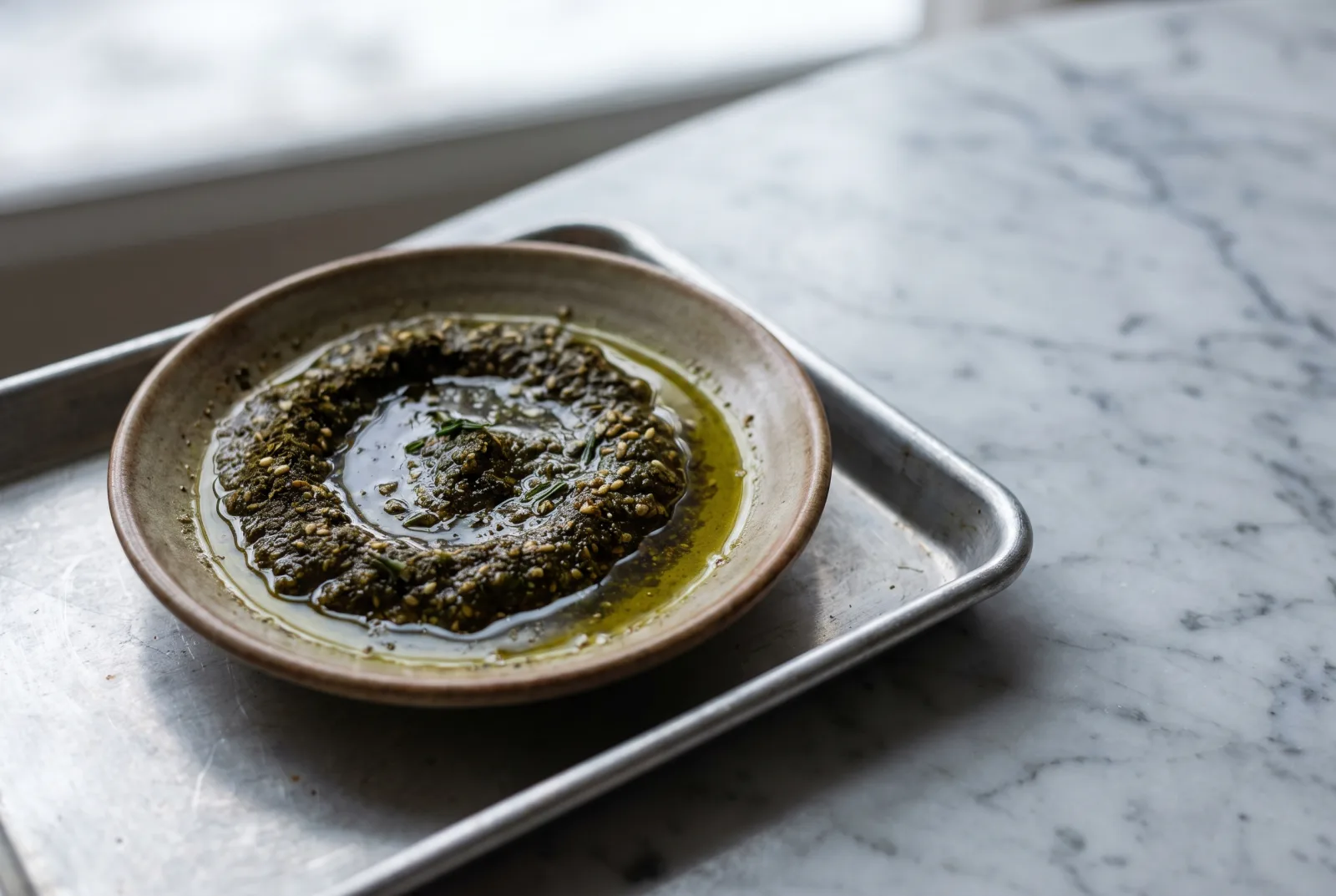 Za'atar Olive Oil Dip | Jordanian Bread Dipping Sauce