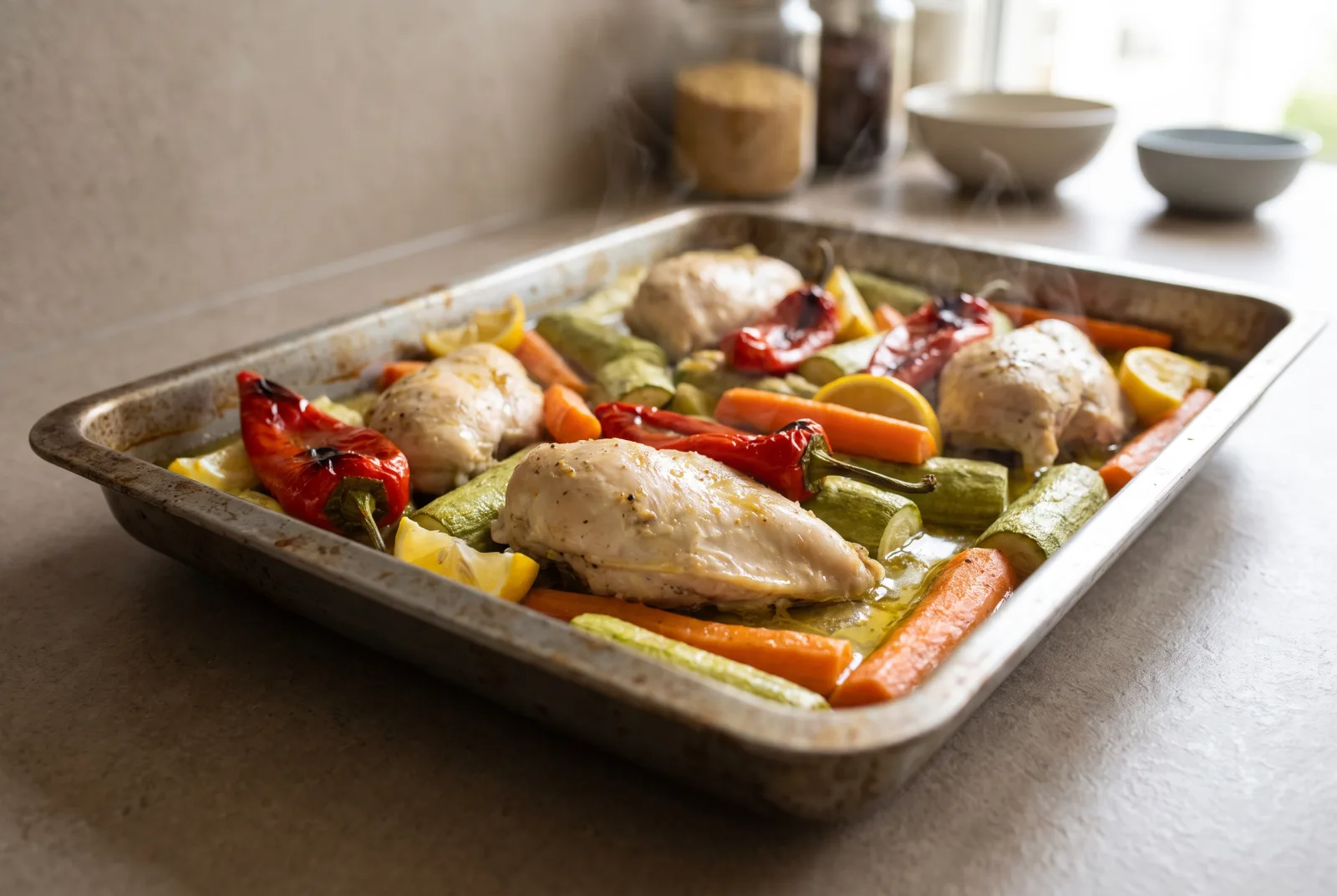 Chicken and Vegetables Baked in Parchment
