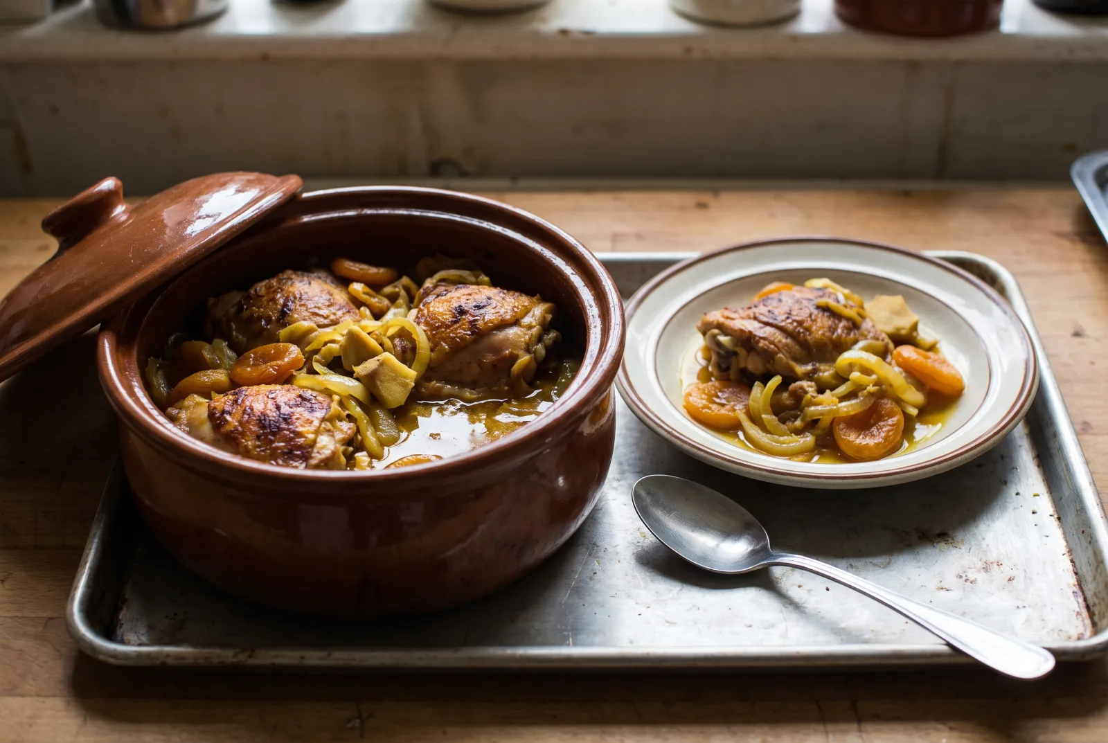 Moroccan Chicken Tagine with Dried Apricots