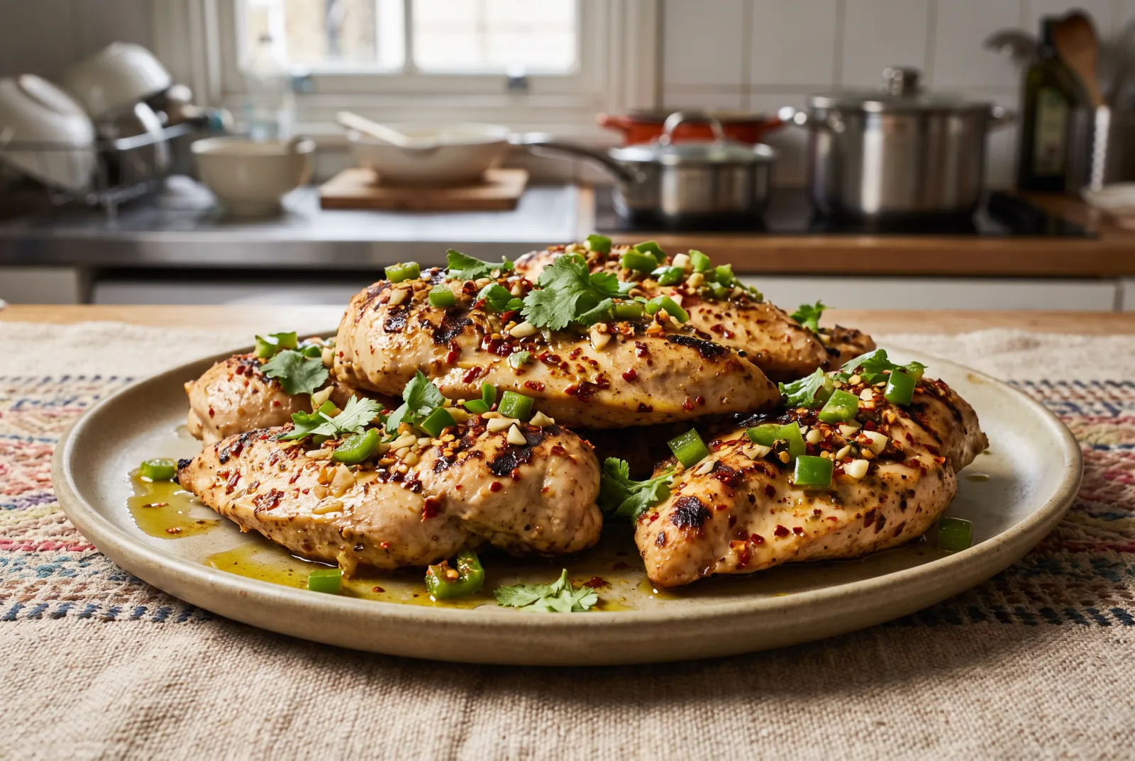 Peruvian Grilled Chicken Breast with Green Aji Verde