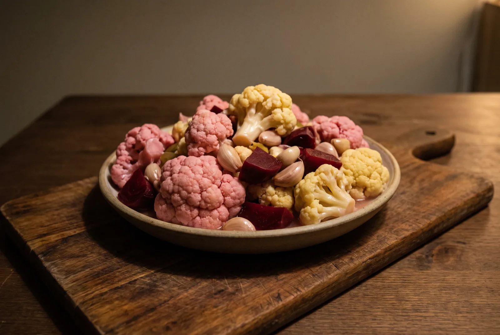 Colorful Cauliflower Pickles with Beets | A Winter Preserve
