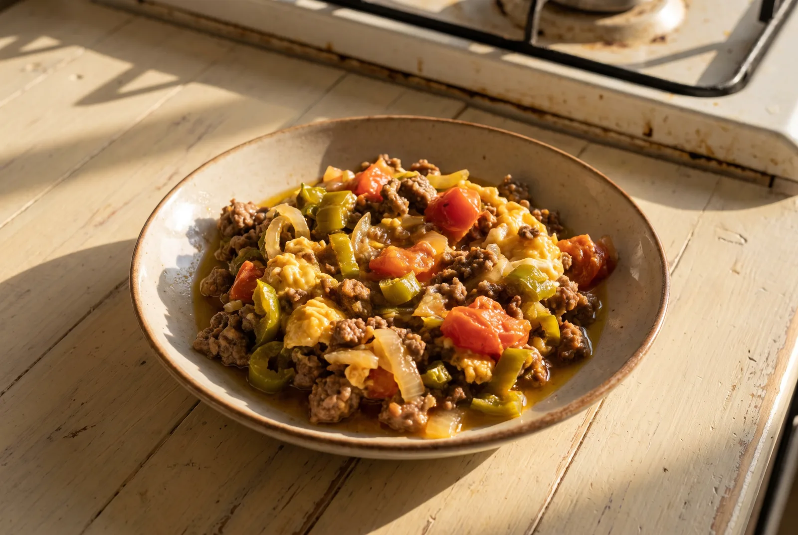 Turkish Ground Beef and Eggs | A Hearty Breakfast Skillet