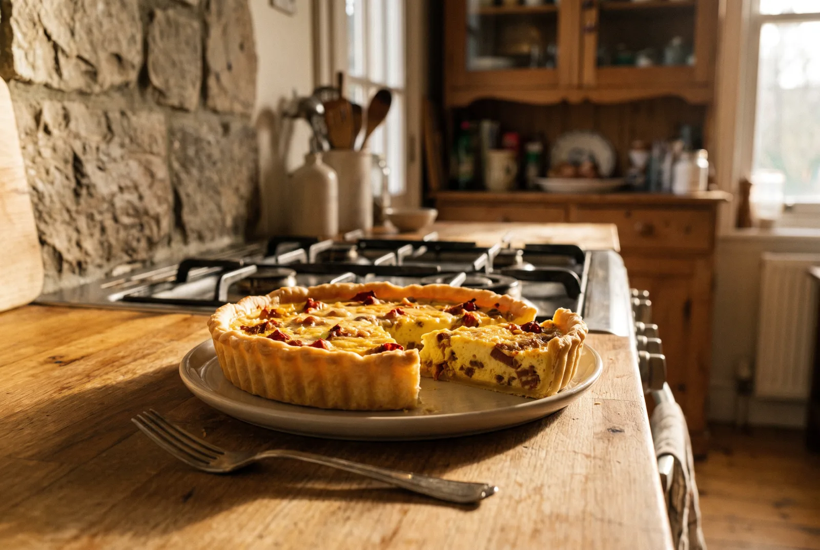 Quiche Lorraine | French-Style Smoked Beef Bacon and Egg Tart