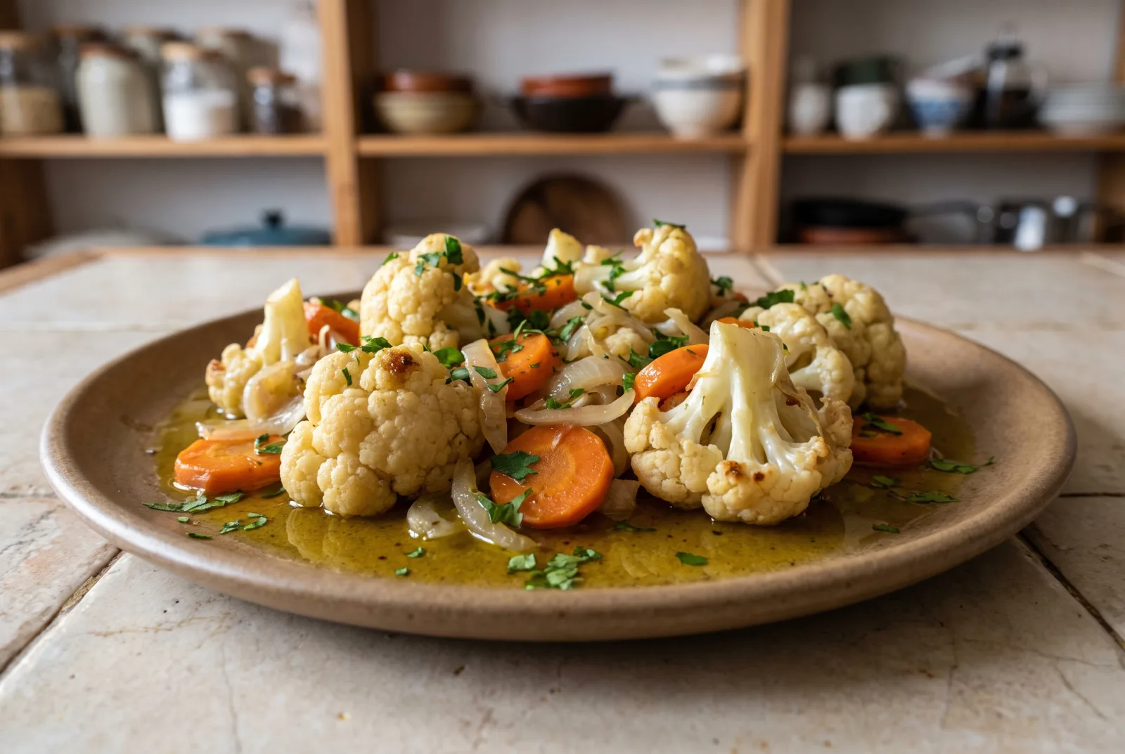 Olive Oil-Braised Cauliflower | Vegetable Dish Served Cold