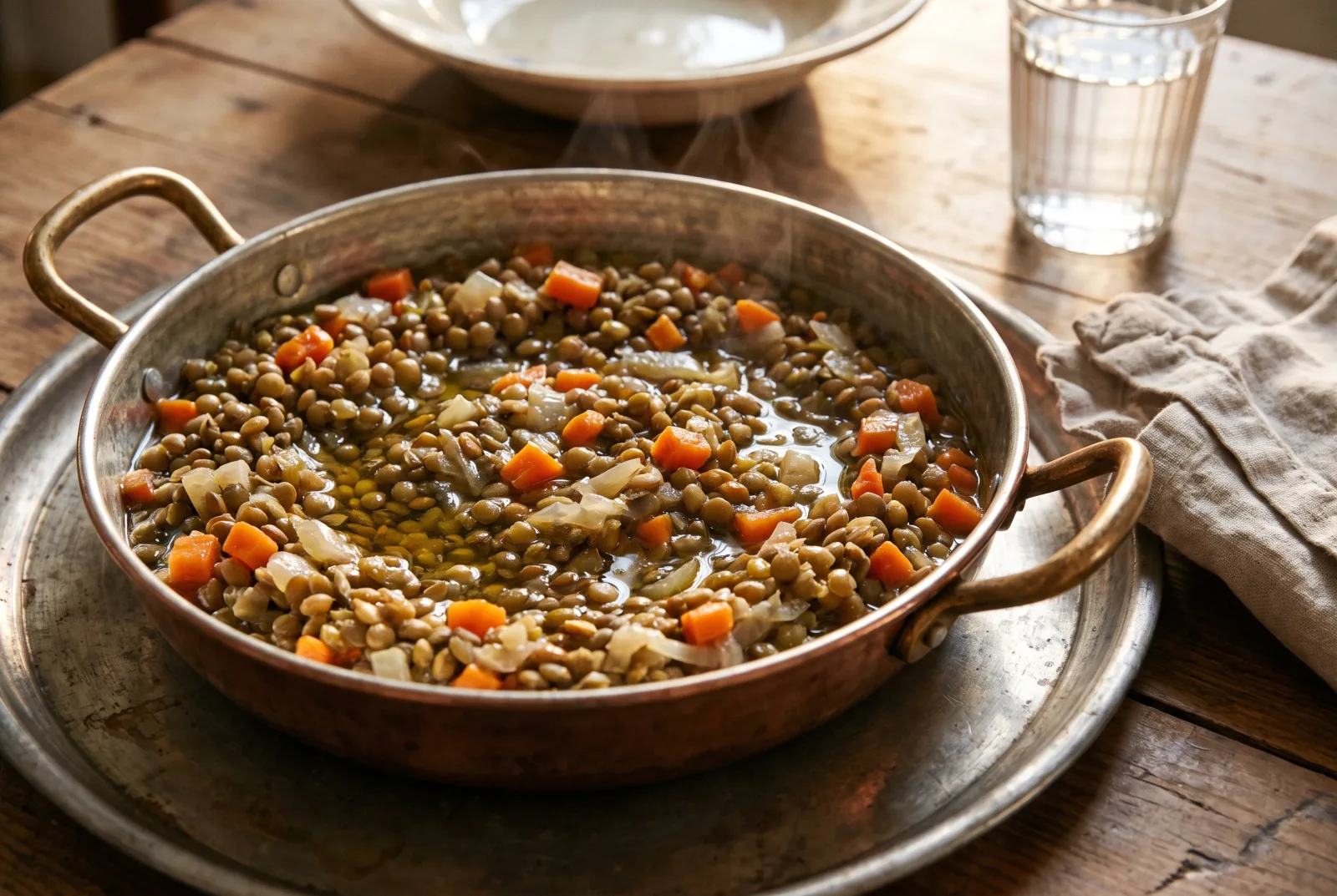 Olive Oil-Braised Green Lentils | Home-Style with Carrots