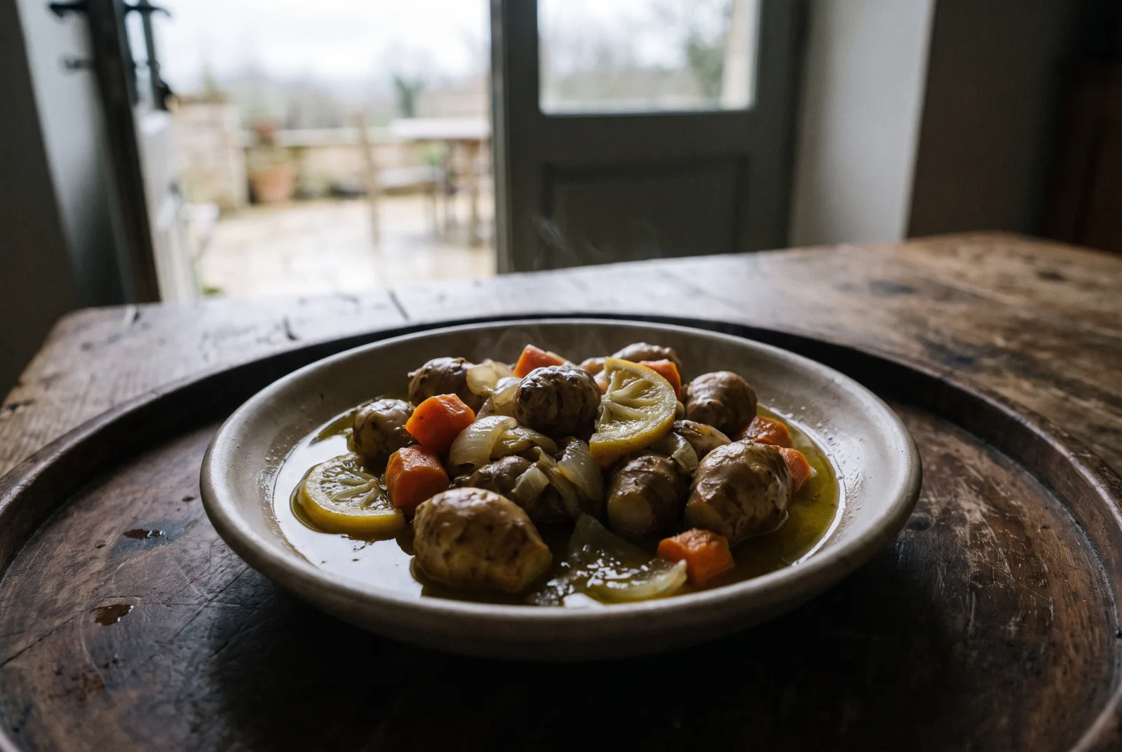 Jerusalem Artichokes with Olive Oil — a Turkish winter vegetable dish