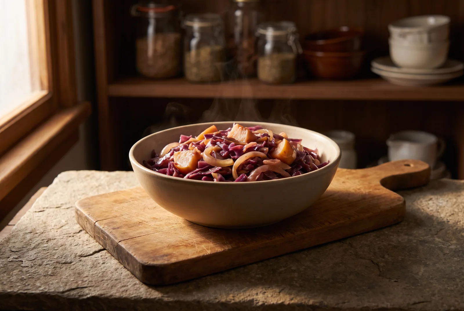 Olive Oil Red Cabbage | Tangy Apple and Cabbage