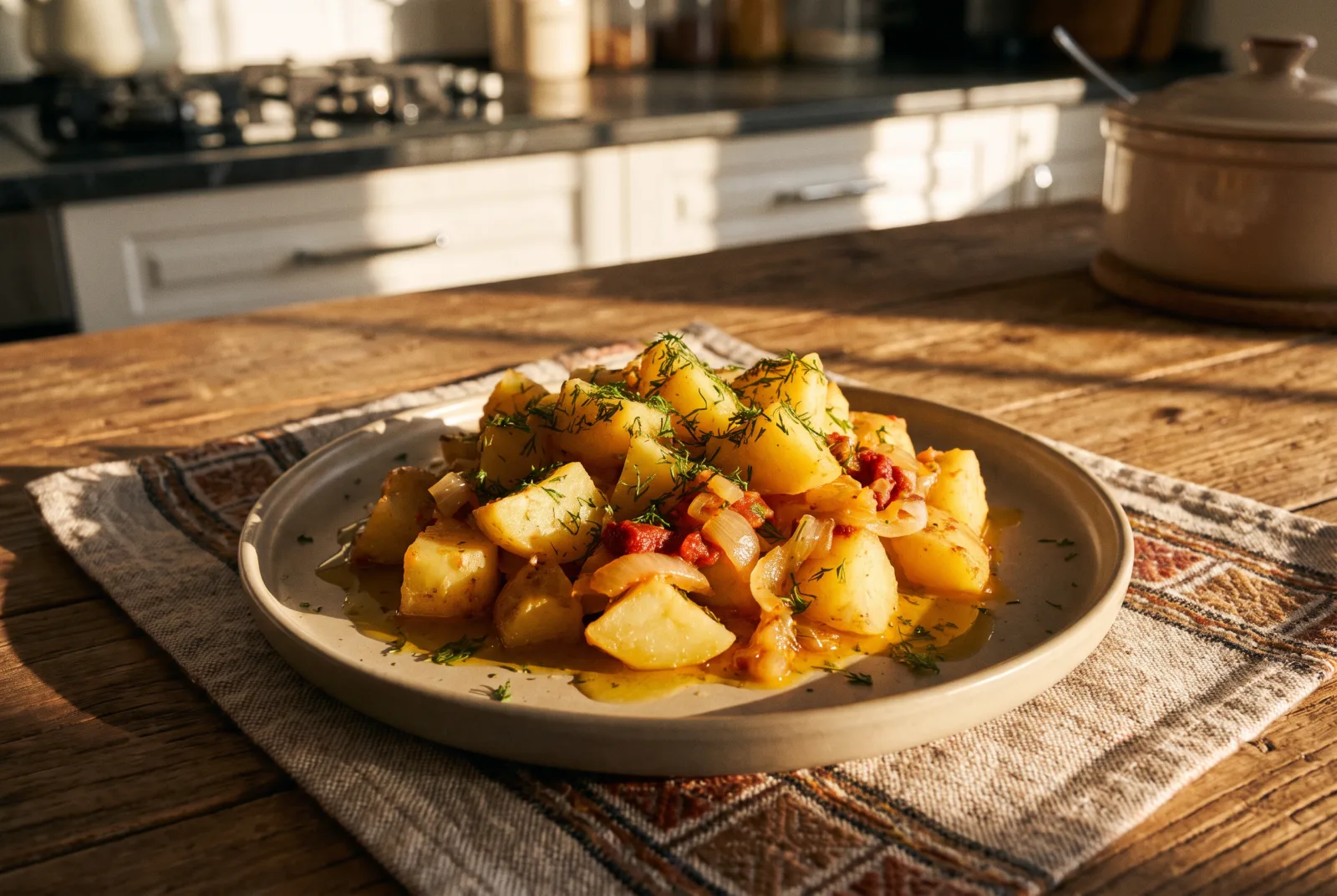 Potatoes Cooked in Olive Oil — Turkish-Style Potatoes with Dill