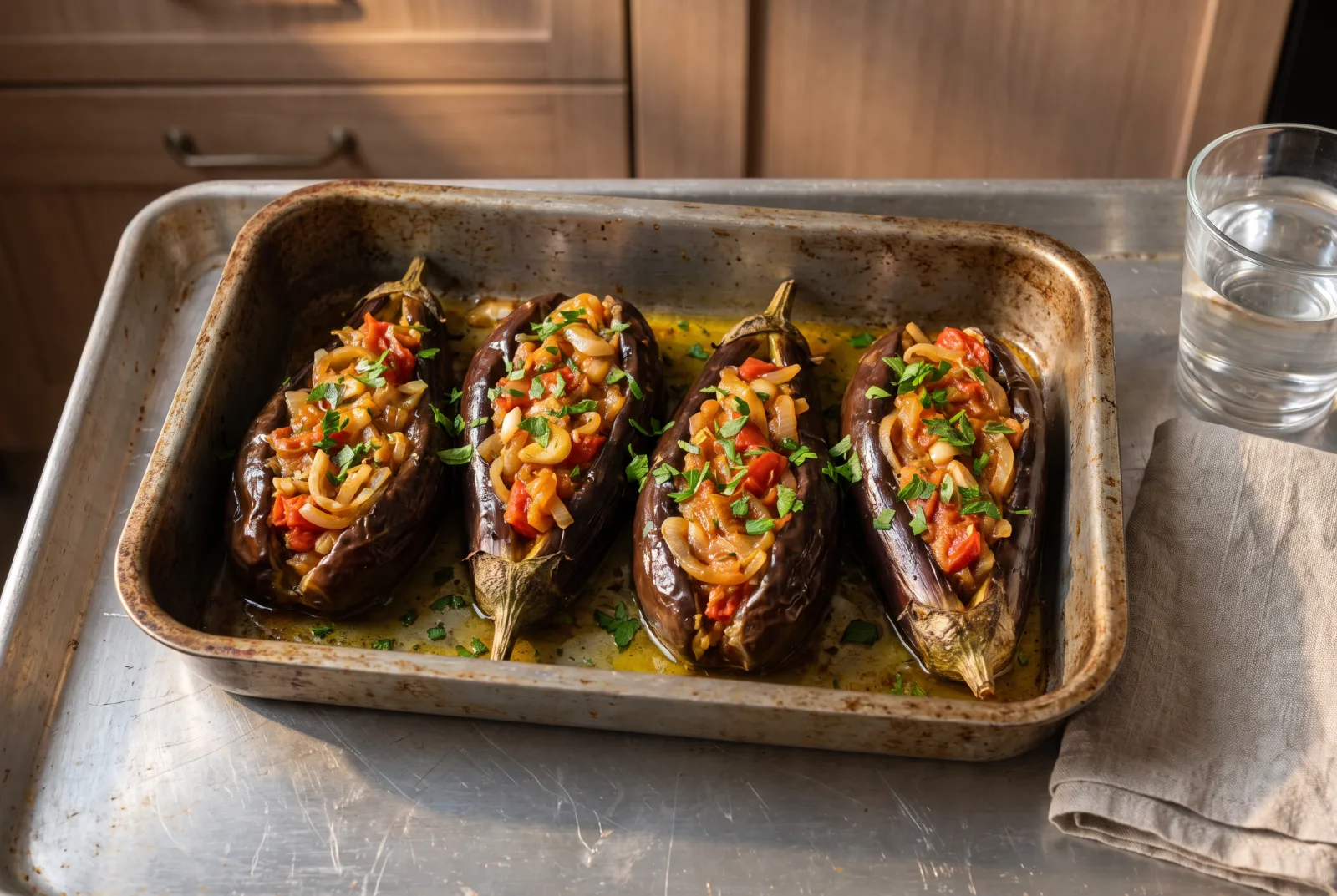Olive Oil Eggplant with Tomato Sauce | Aegean Style