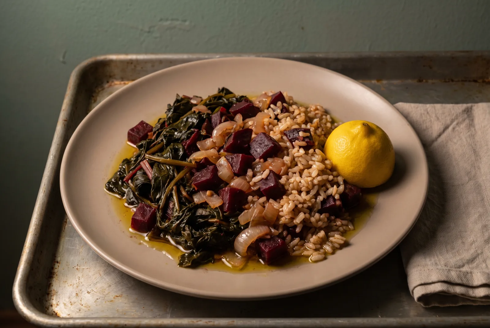 Aegean Olive Oil Beet Greens with Lemon
