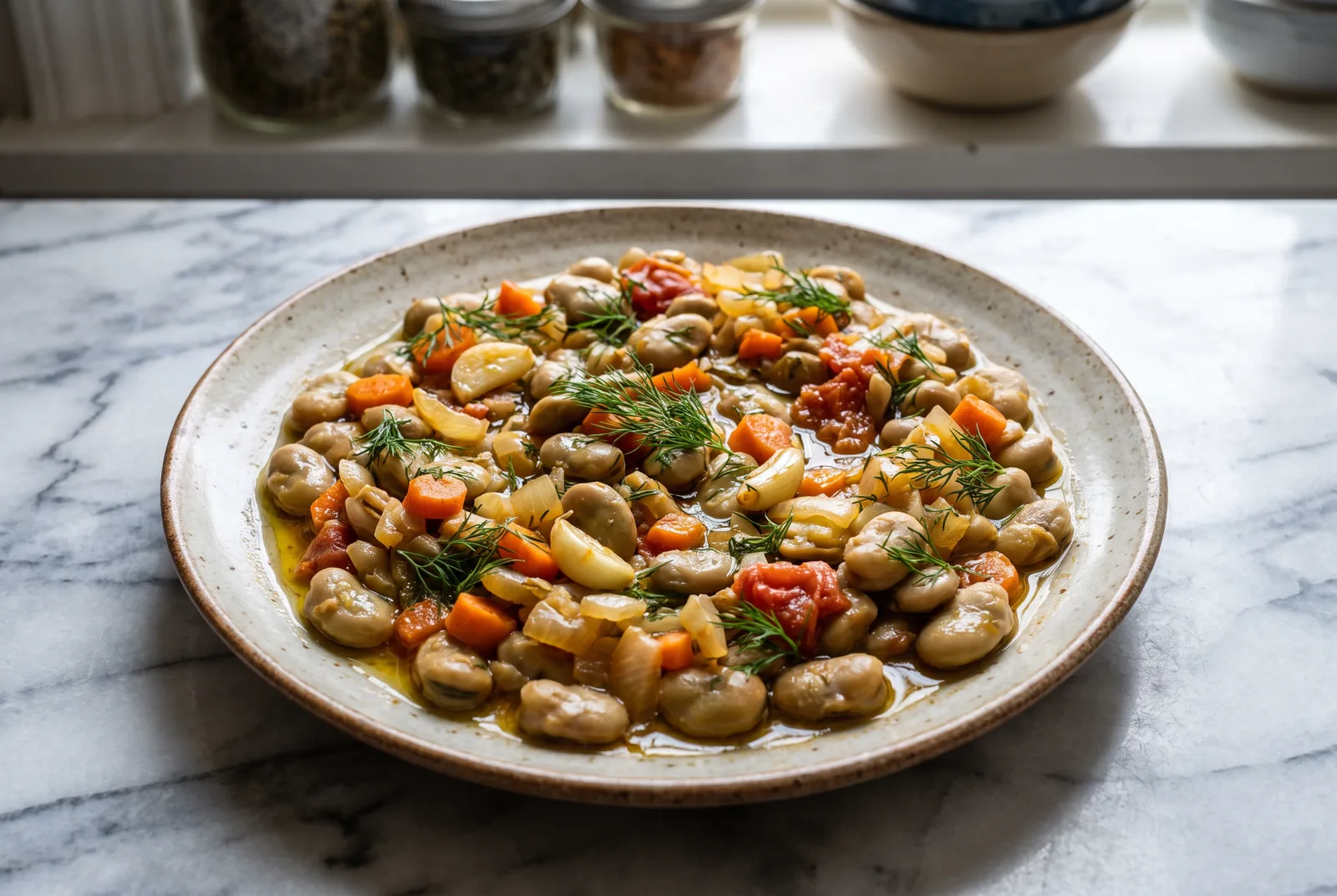 Kuru Bakla Pilakisi — Cold Dried Broad Beans in Olive Oil