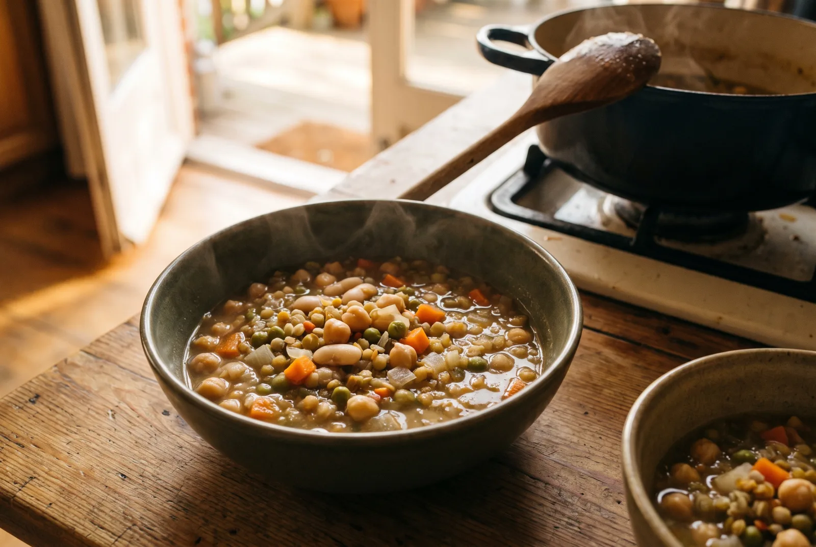Mixed Legume Soup | Homemade Soup with Five Legumes