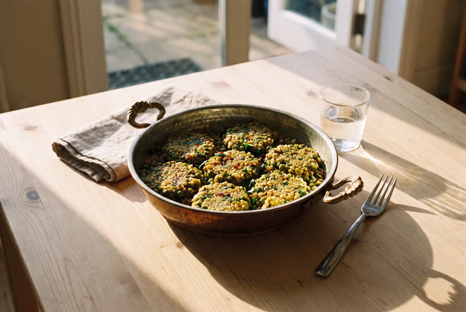 Baked Pea Patties | Spiced Vegetarian Recipe