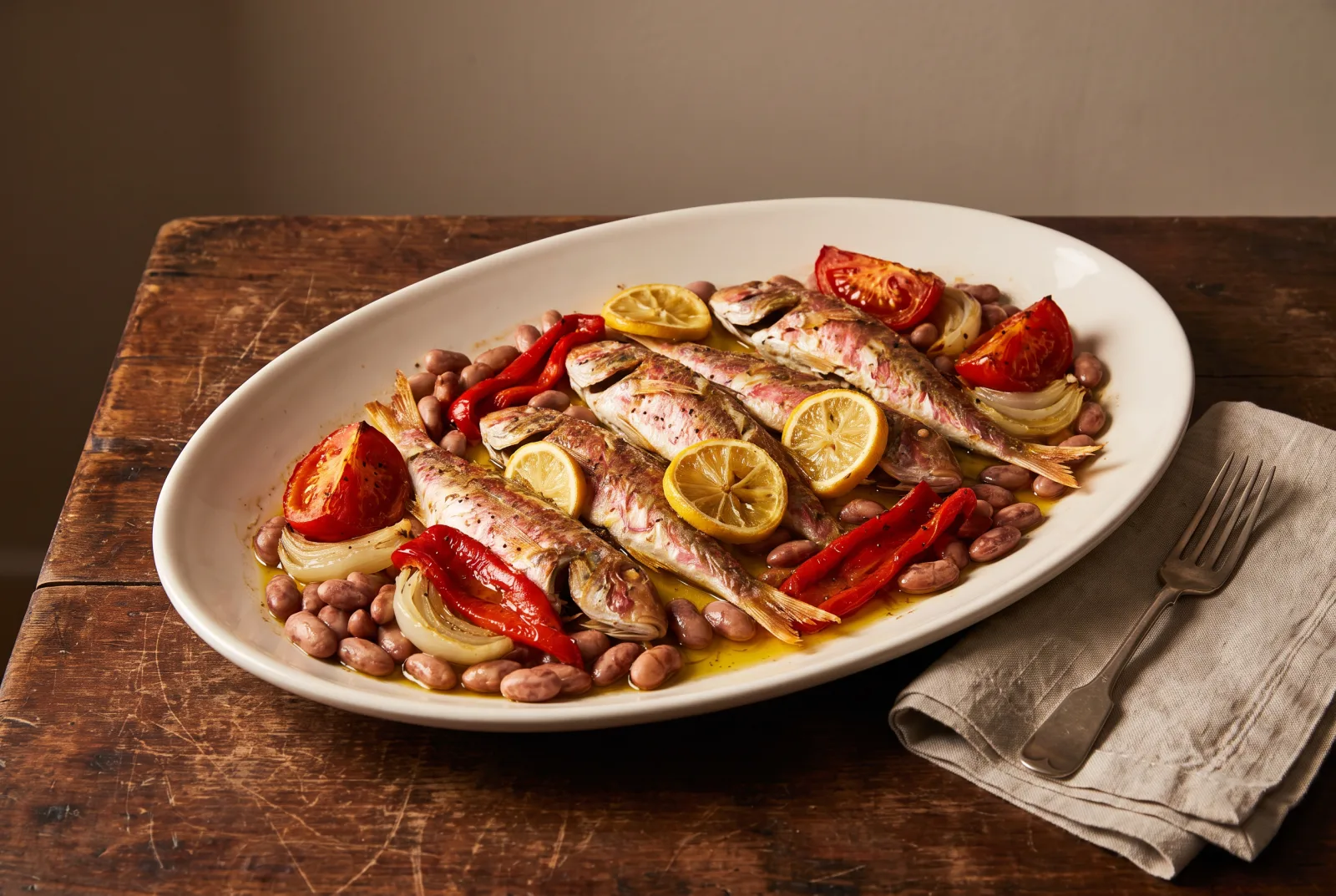 Oven-Baked Red Mullet in Parchment with Vegetables
