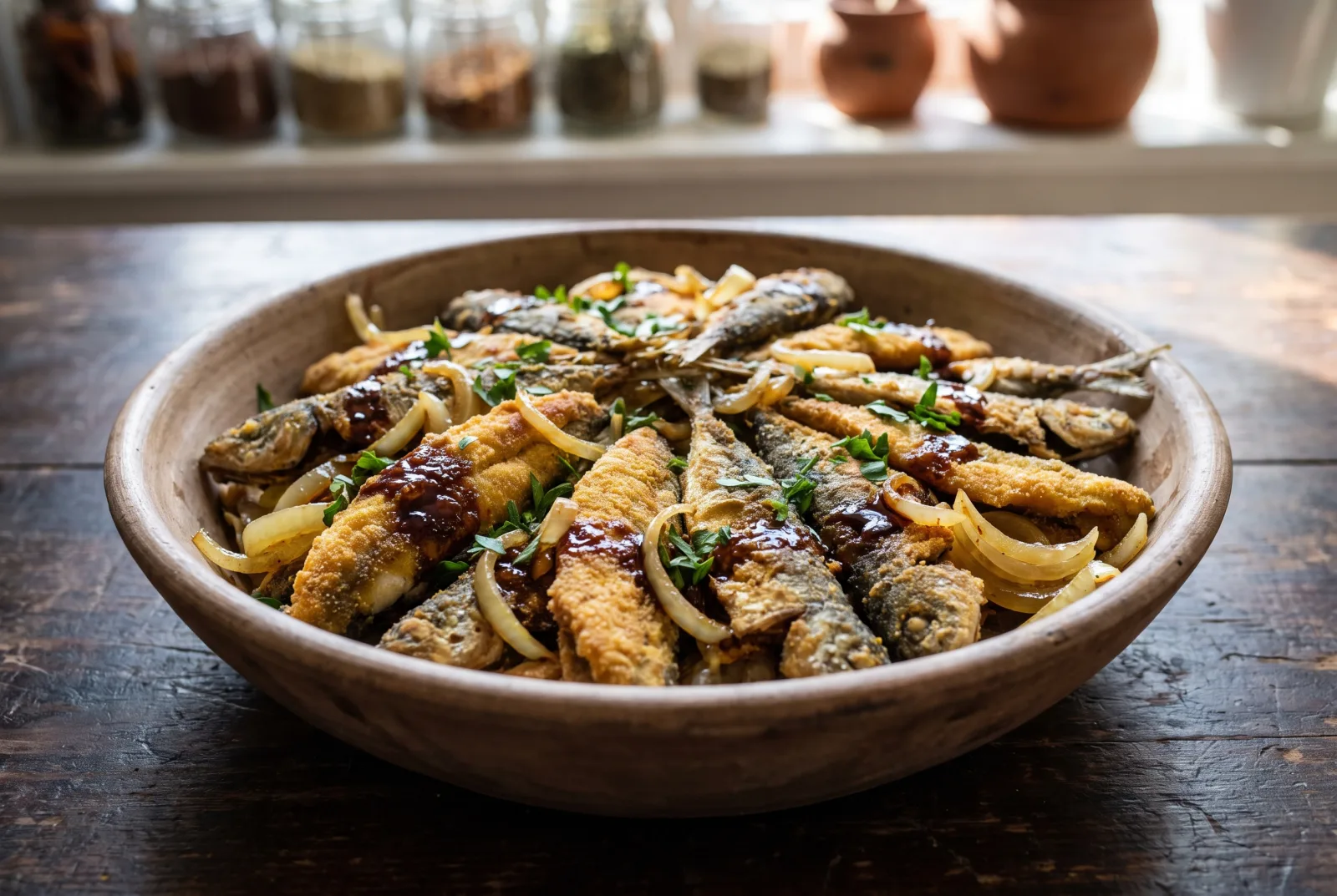 Pan-Fried Horse Mackerel | Traditional Recipe with Onion Salad
